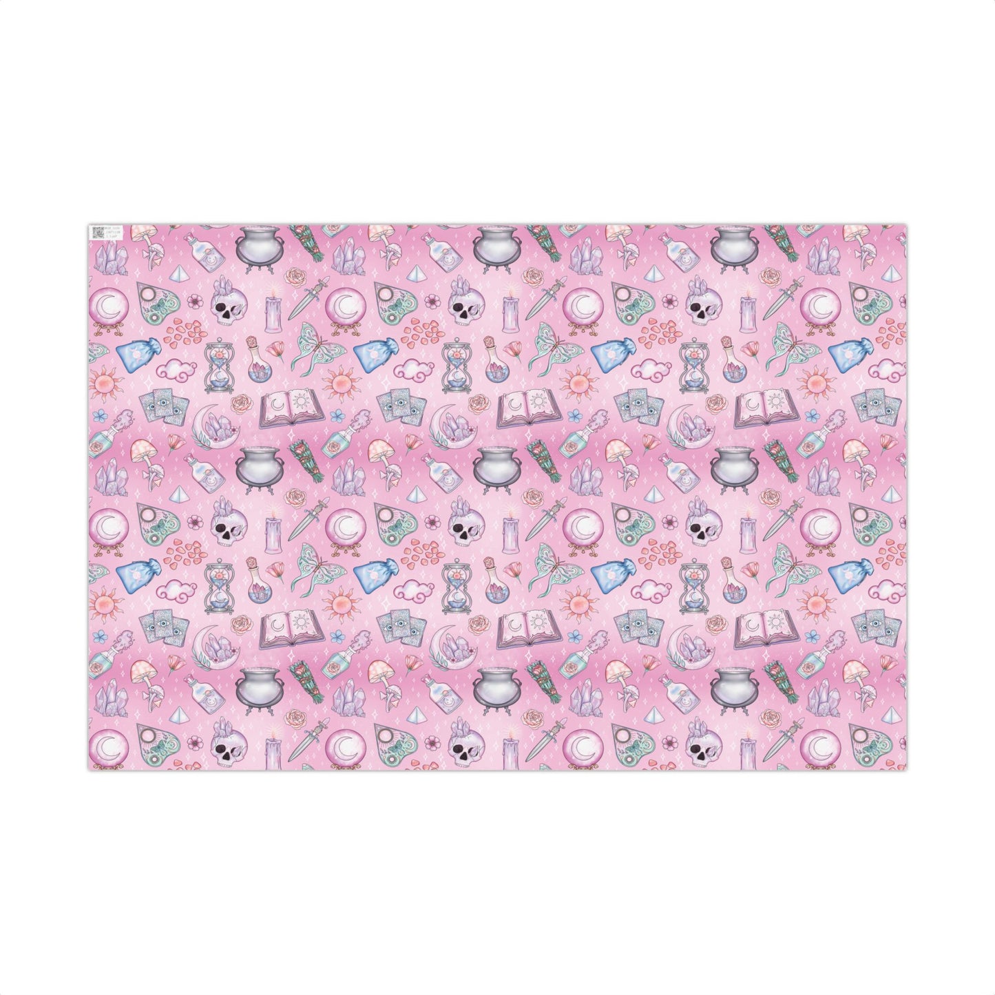Witchy Pastel Goth Christmas, Kawaii Whimsigoth Pink Eco-Friendly Gift Wrap Paper