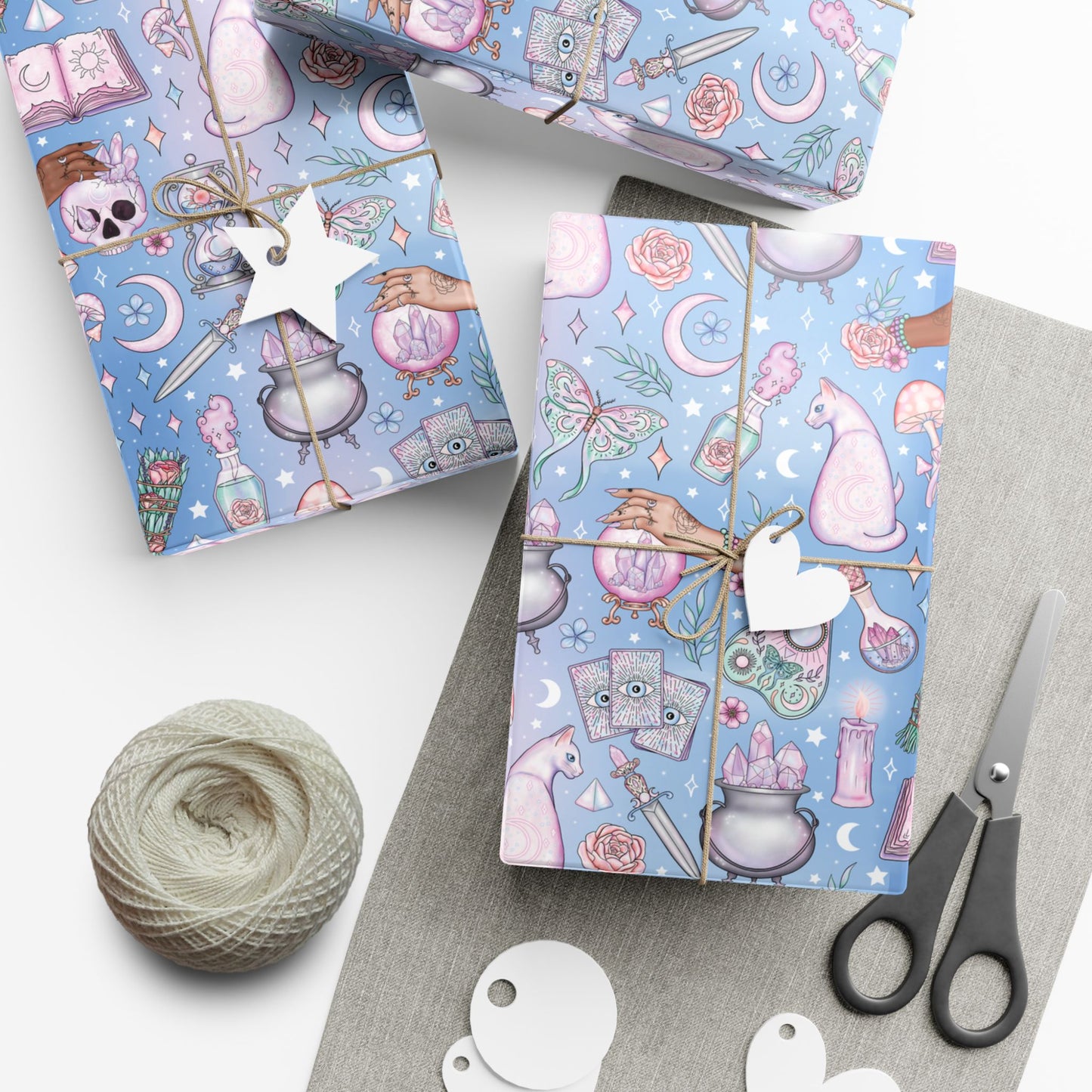 Kawaii Pastel Goth, Witchy Whimsigoth Blue Eco-Friendly Gift Wrap