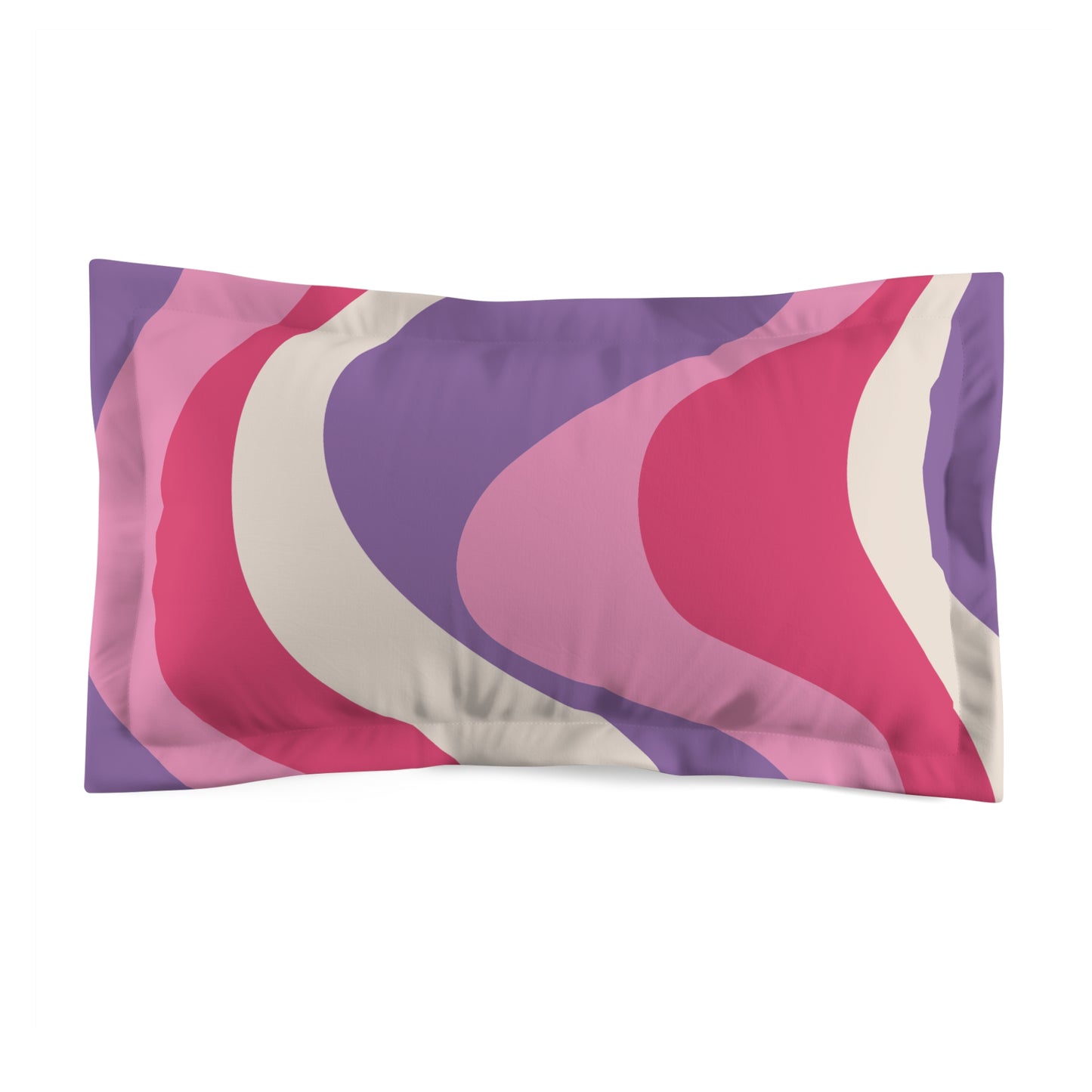 Retro 60s Groovy Hippie Swirl MCM Pink & Purple Pillow Sham