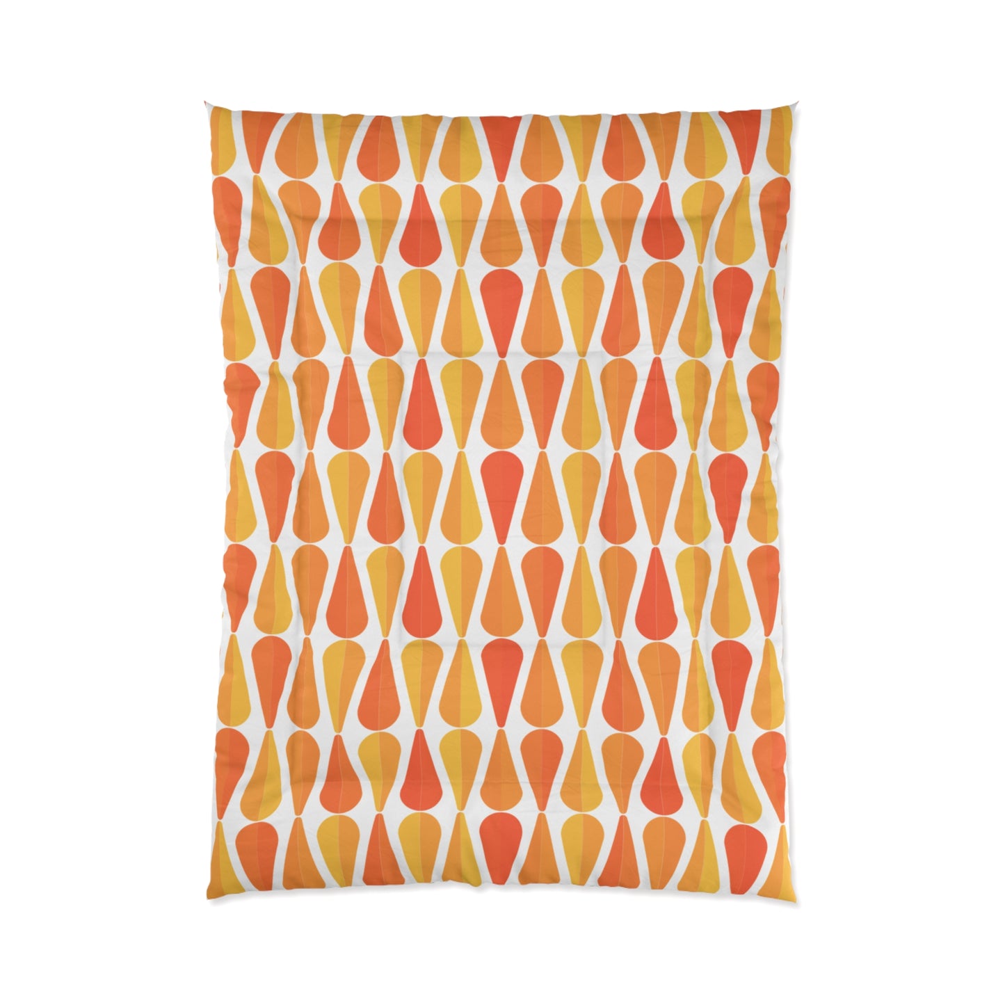 Retro 60s 70s Mid Century Modern Geometric Orange and Yellow Comforter