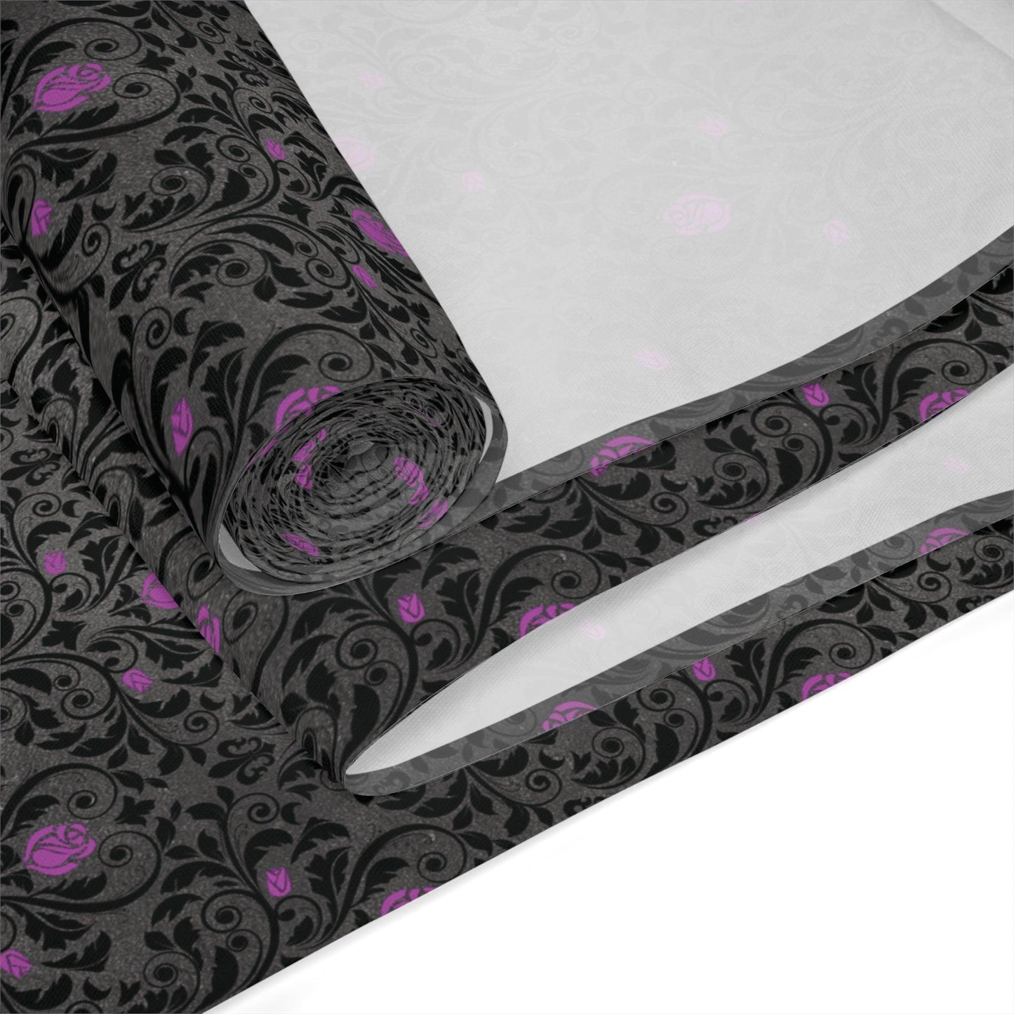 Victorian Goth Damask Purple & Black, Halloween Dark Academia Table Runner | lovevisionkarma.com