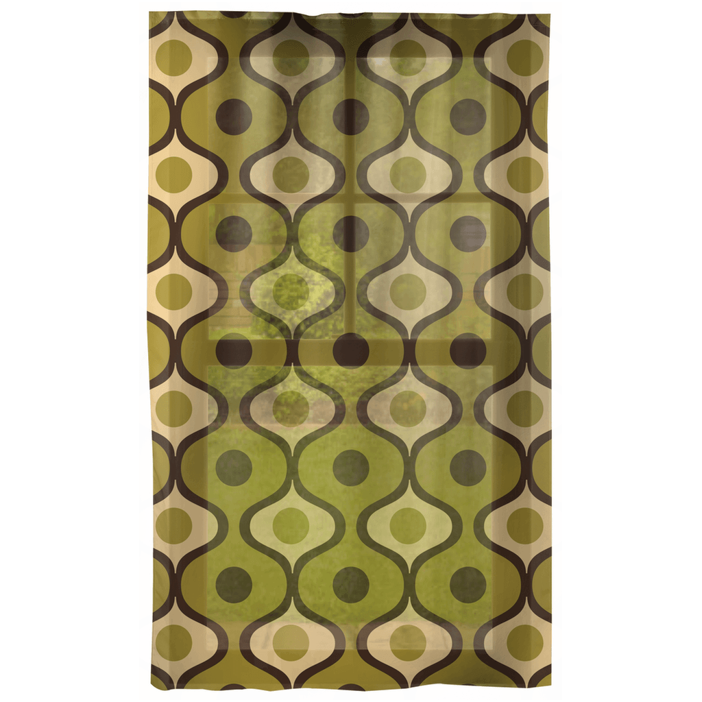 Retro 60s 70s Geometric Mid Century Mod Green Curtains | lovevisionkarma.com