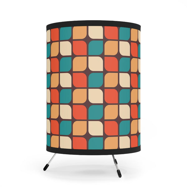 Retro Mid Century Geometric Multicolor Tabletop Tripod Lamp | lovevisionkarma.com