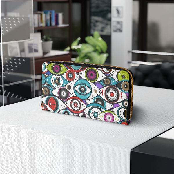 Celestial All Seeing Eyes Mystical Colorful Zipper Wallet | lovevisionkarma.com