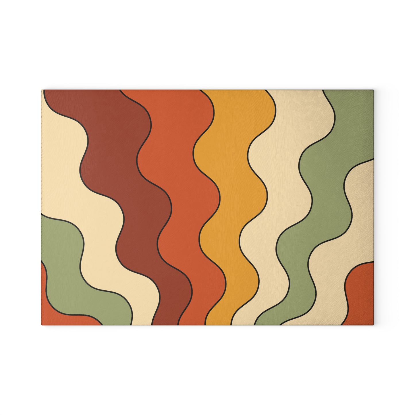 Groovy 60s 70s Retro Mid Century Mod Multicolor Glass Cutting Board