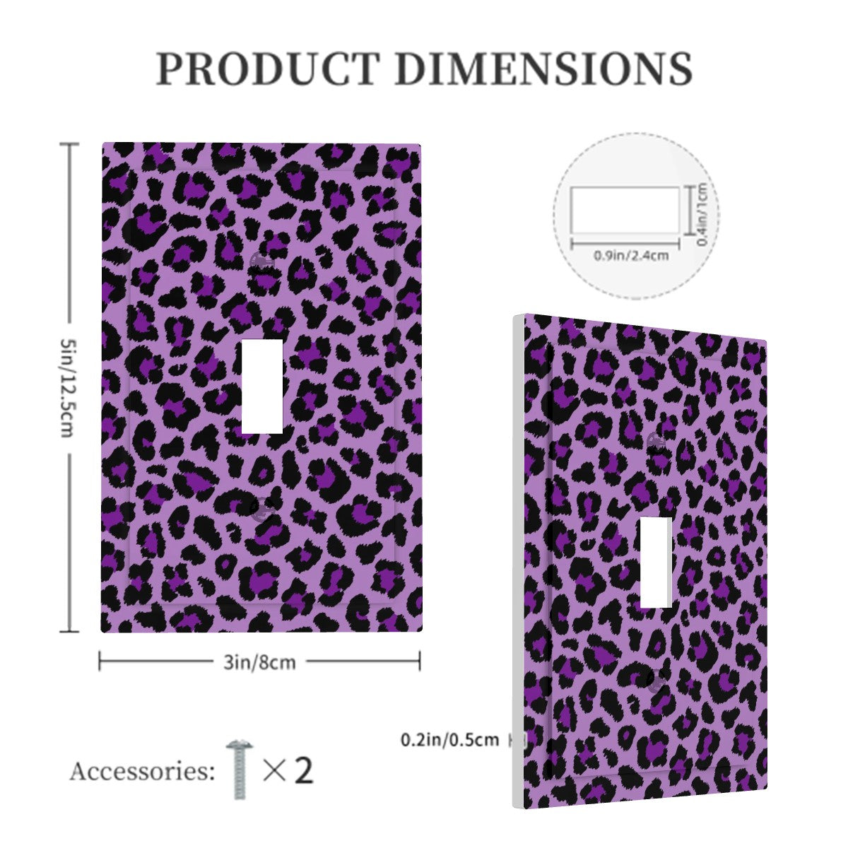 Purple Leopard Spots Cheetah Animal Print MCM Single Toggle Light Switch Cover (1-Gang Wall Plate)
