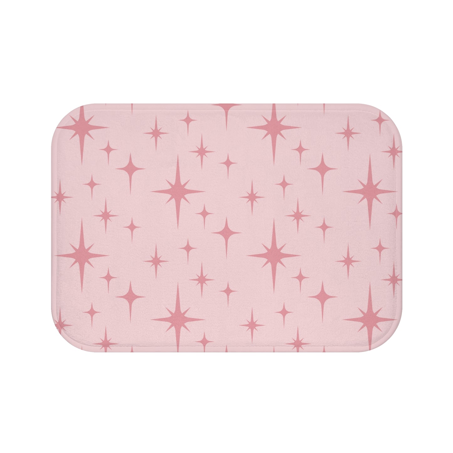 Retro 50s Pink Atomic Starburst Mid Century Modern Bath Mat