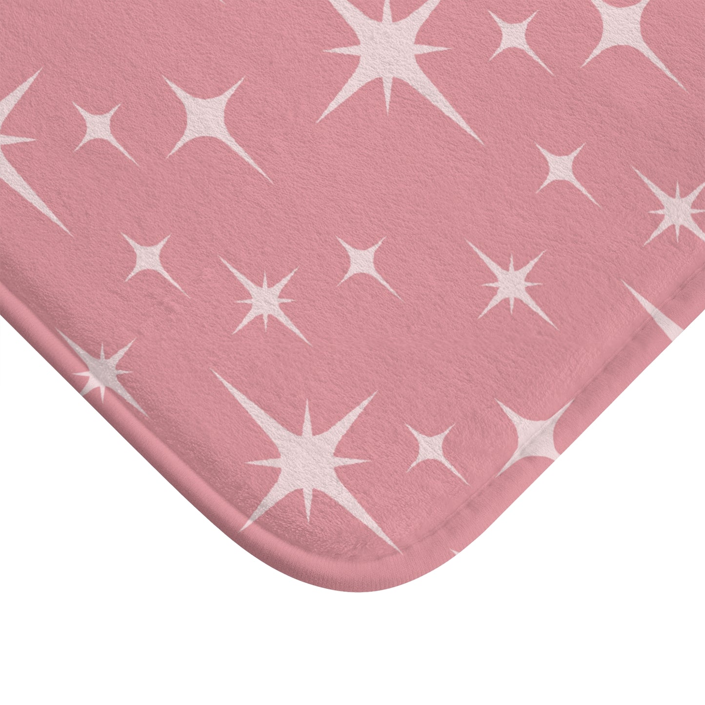 Retro 50s Atomic Starburst Pink Mid Century Modern Bath Mat