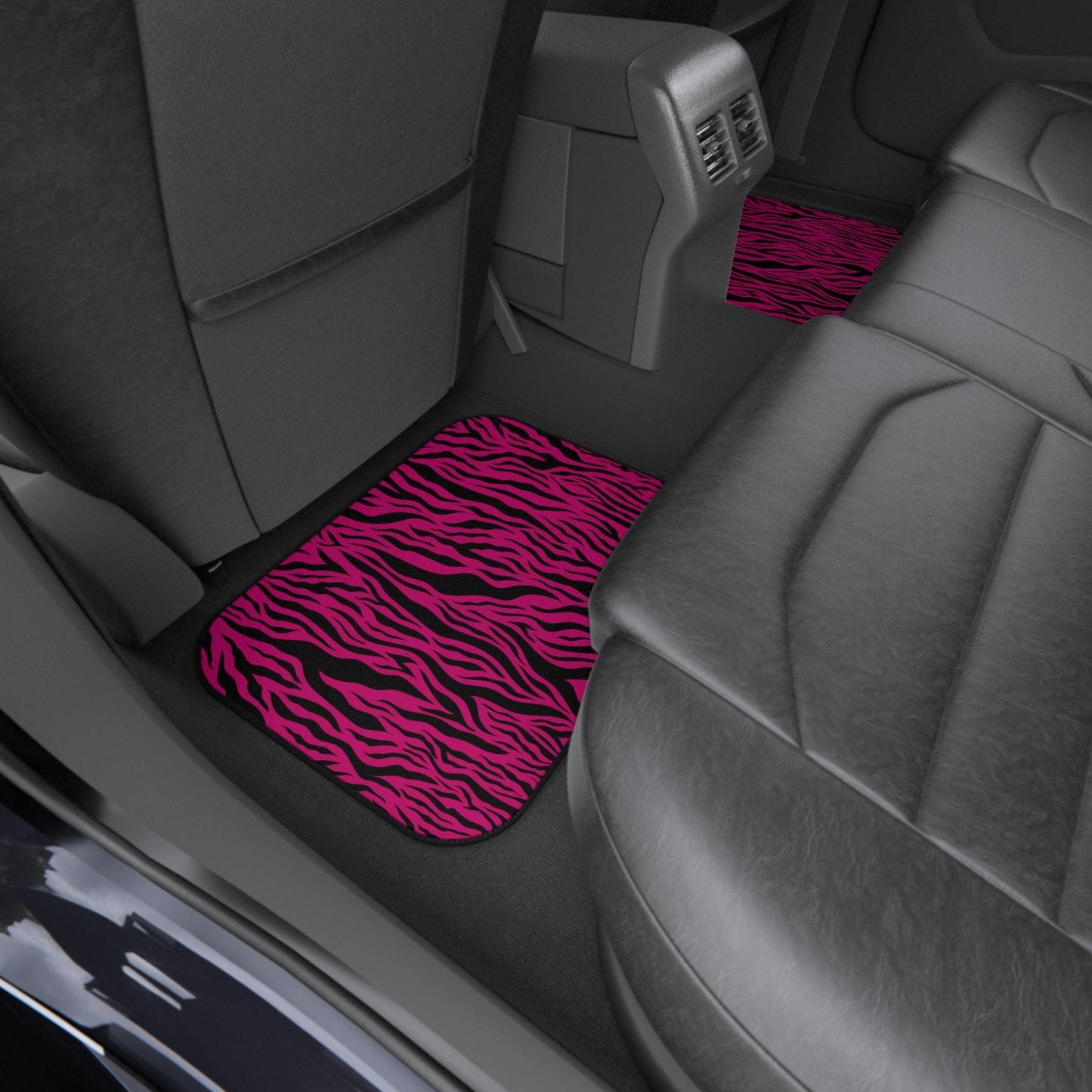 Pink Tiger Stripe Animal Print Car Mats (Set of 4) | lovevisionkarma.com