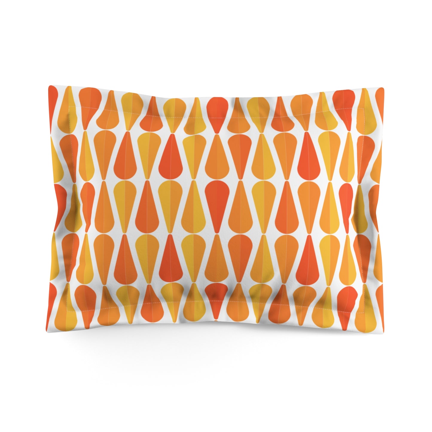 Retro 60s 70s Mid Century Modern Geometric Orange and Yellow Pillow Sham