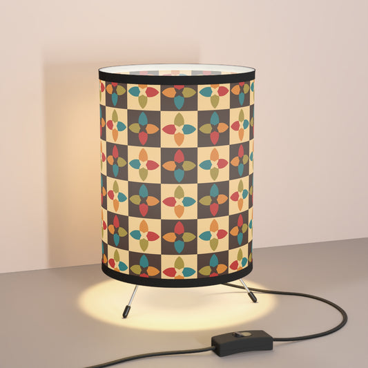 Retro 60s 70s Mid Century Mod Geometric Multicolor Tabletop Accent Lamp