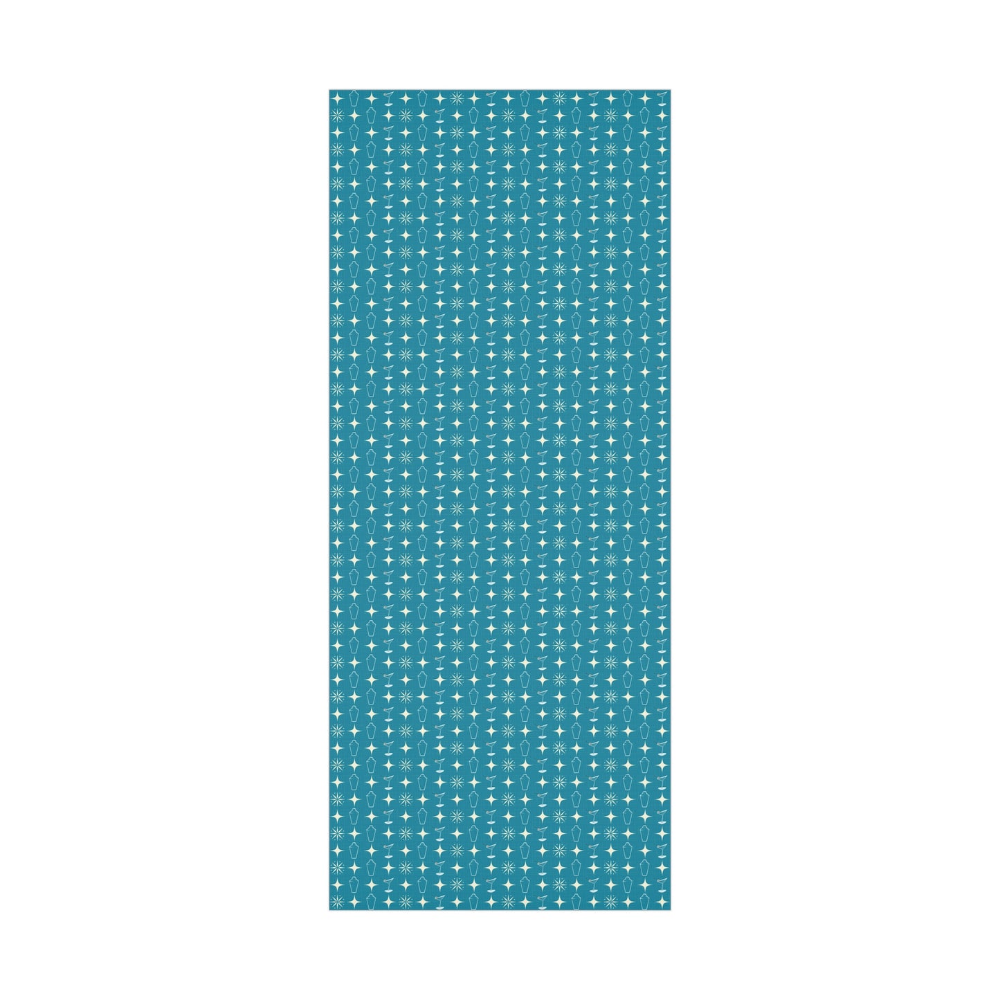 Retro 50's Atomic Starburst & Martinis Mid Century Mod Blue Eco-Friendly Gift Wrap