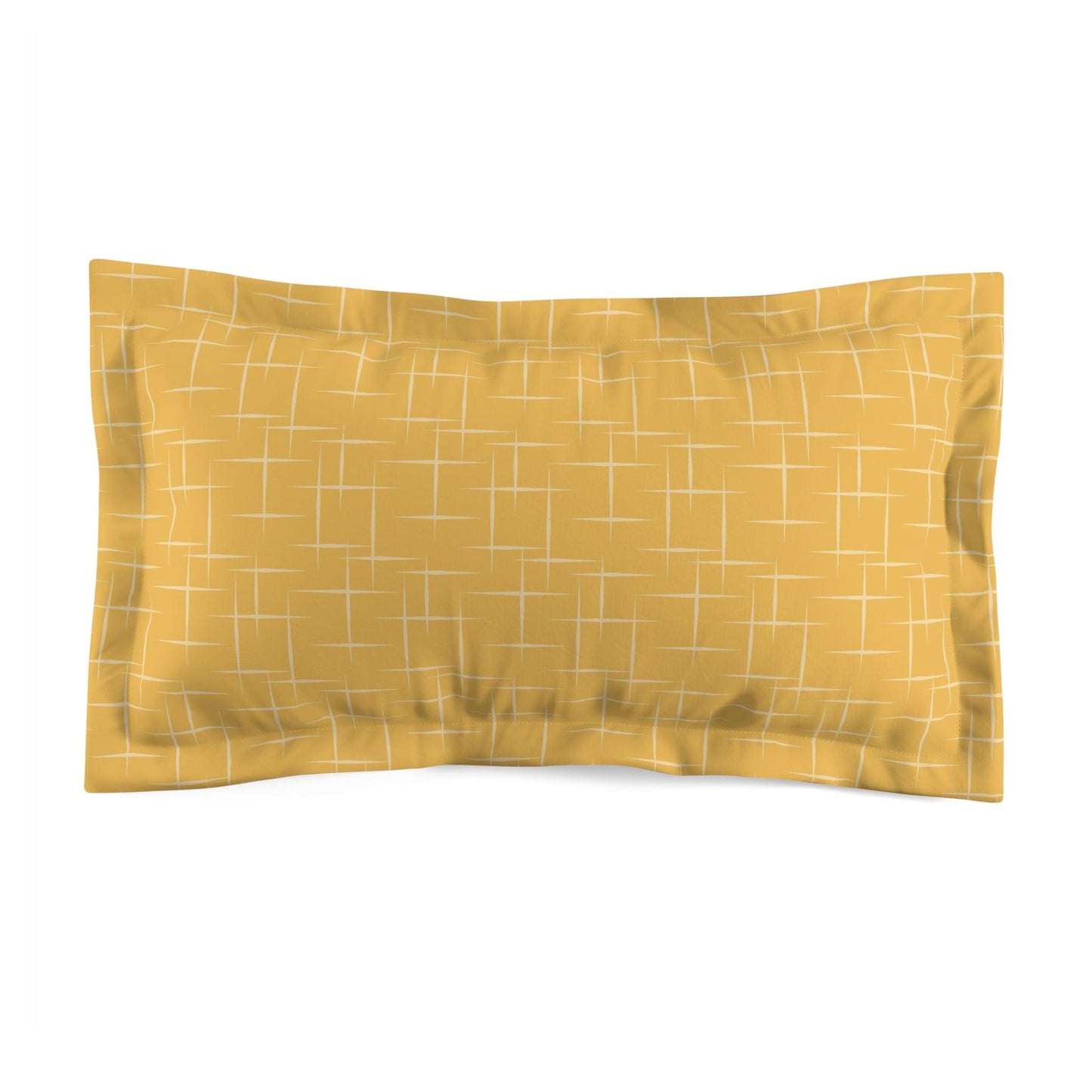 Retro Mid Century Mod Lines Yellow Pillow Sham | lovevisionkarma.com