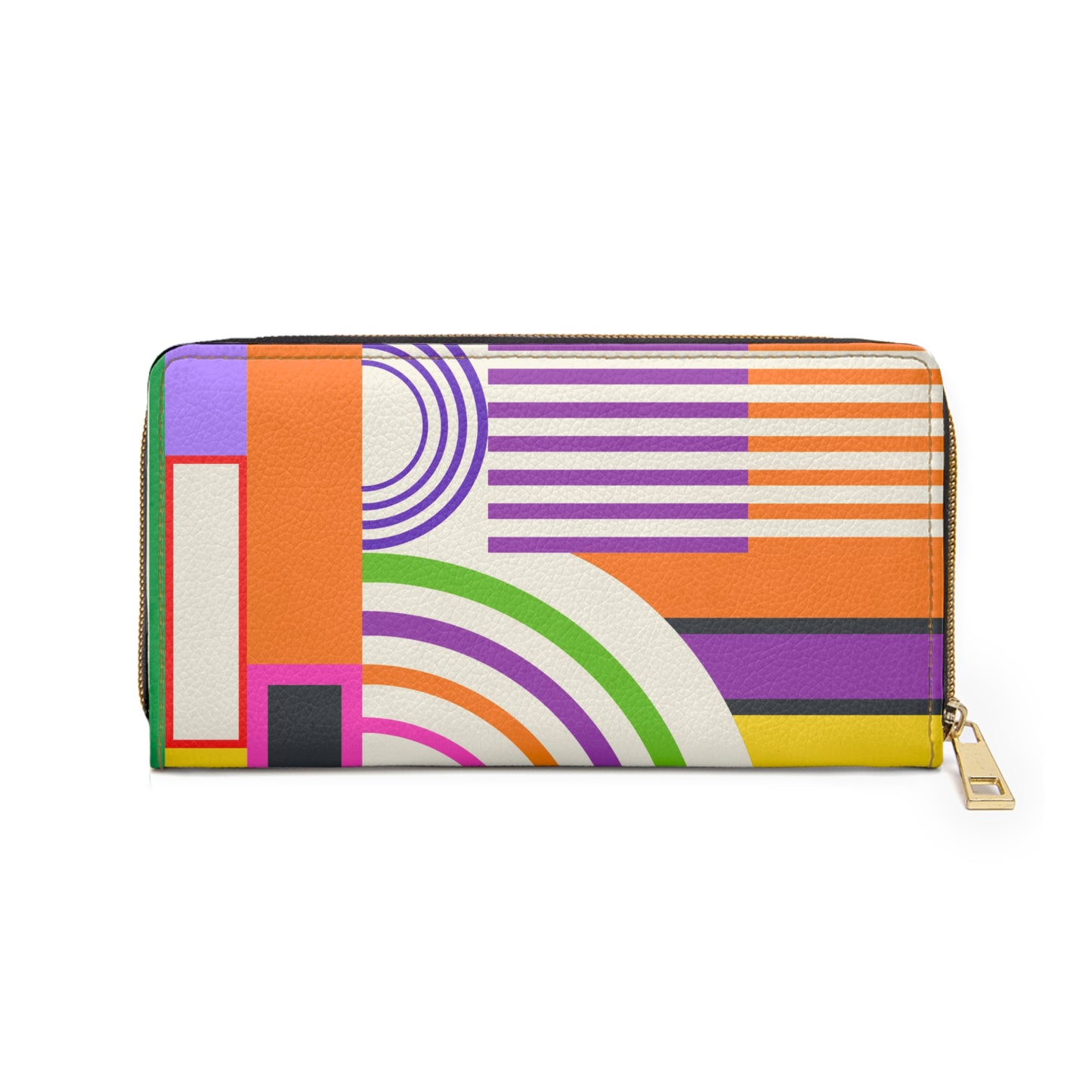 Retro Bauhaus Inspired Bold Colorful Zipper Wallet