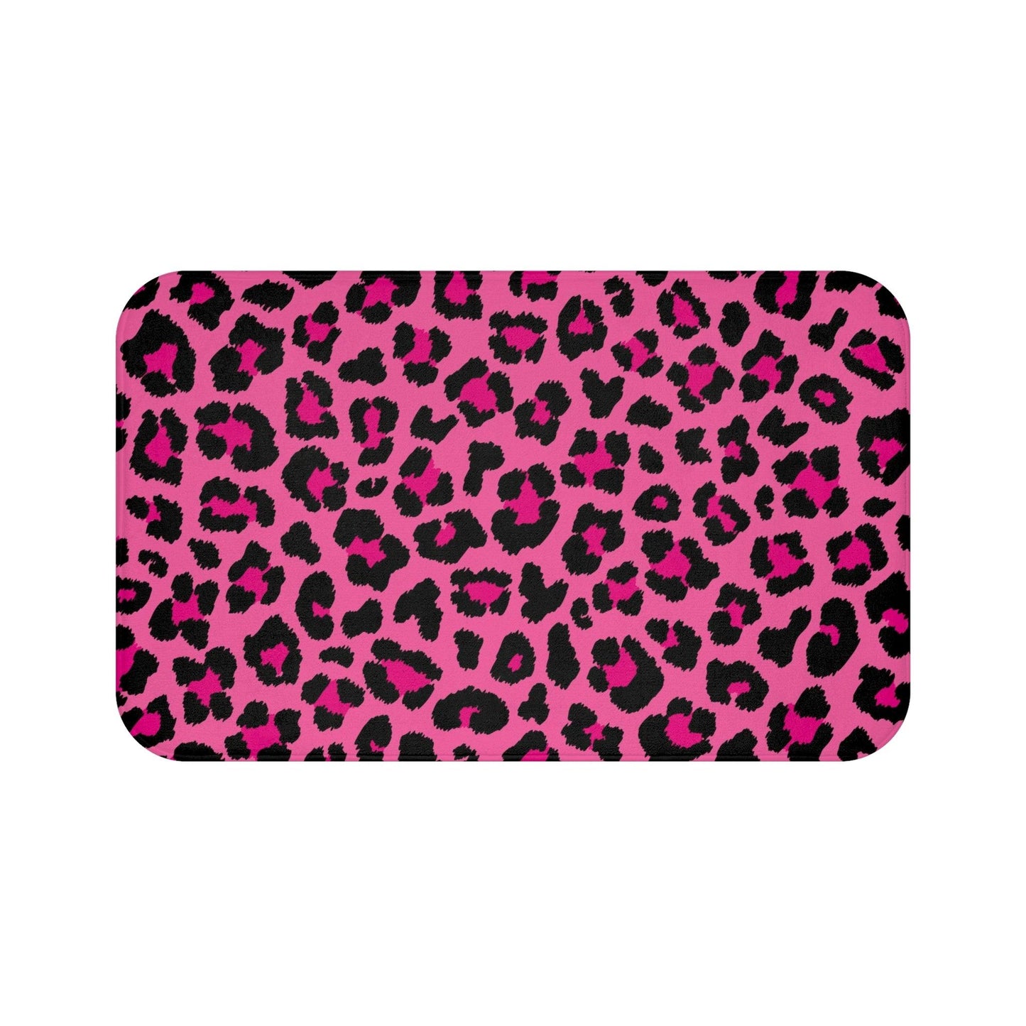 Pink Leopard Animal Print Cheetah Spots Bath Mat | lovevisionkarma.com