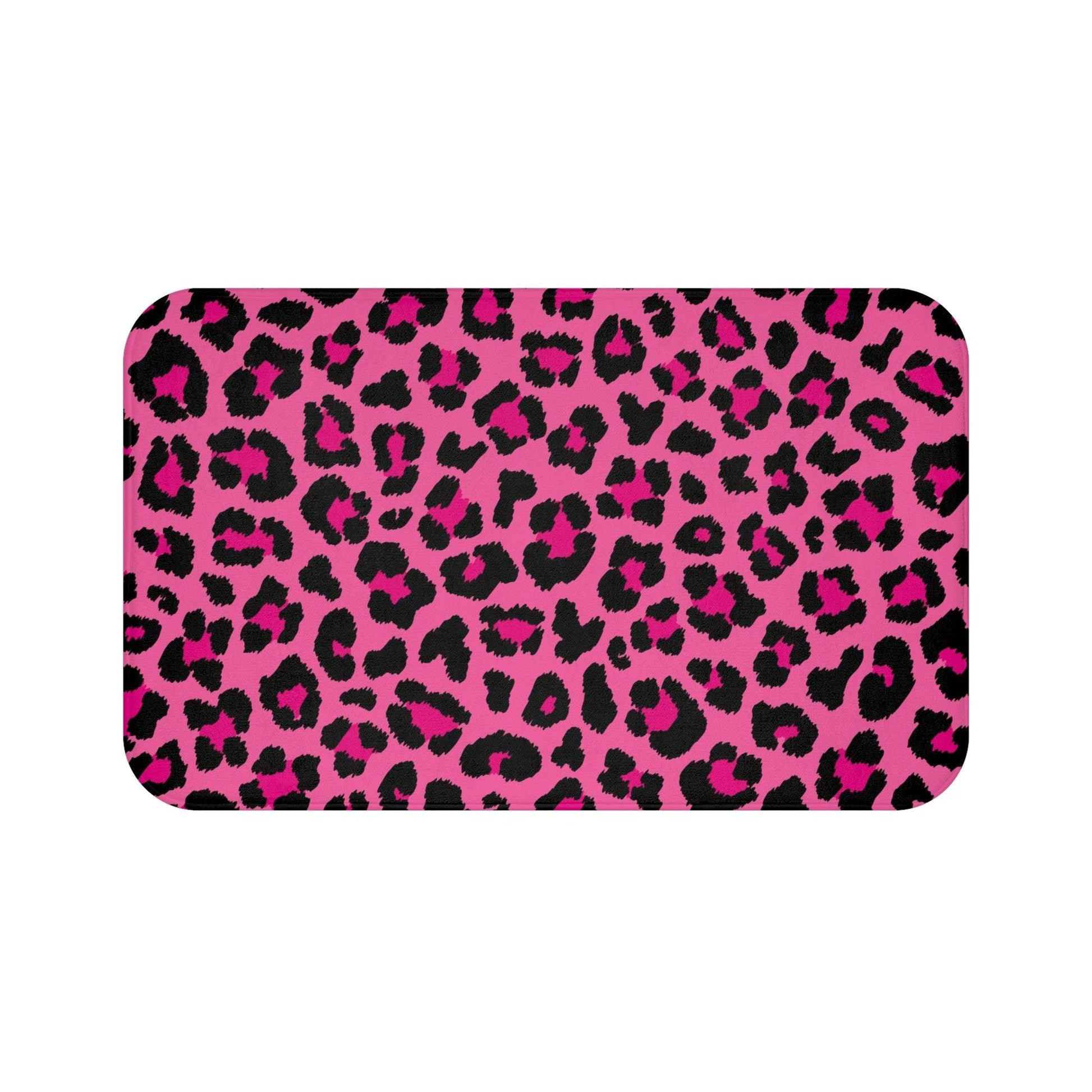 Pink Leopard Animal Print Cheetah Spots Bath Mat | lovevisionkarma.com