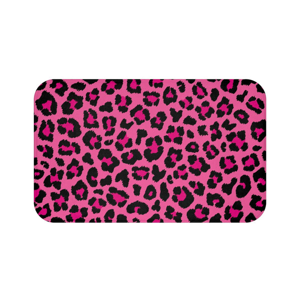 Pink Leopard Animal Print Cheetah Spots Bath Mat