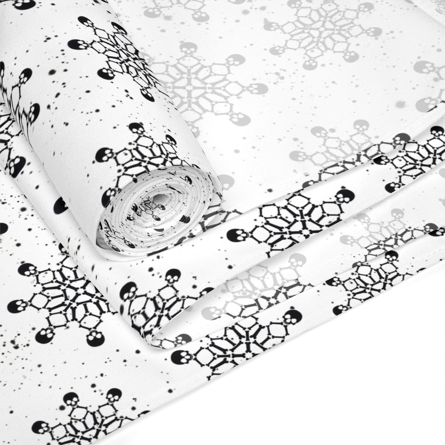 Goth Christmas Skull Snowflakes Creepmas White Holiday Table Runner