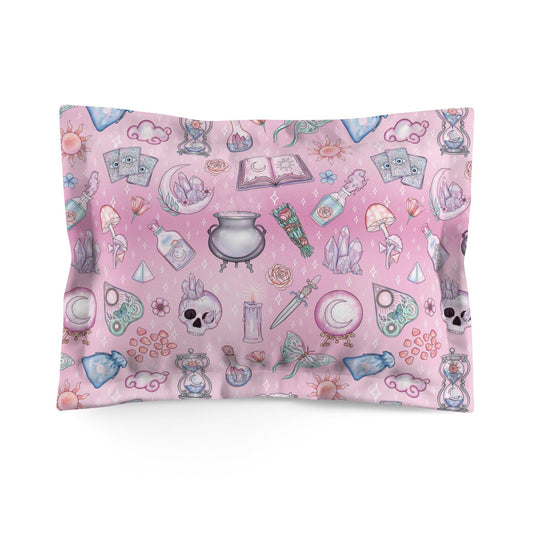 Witchy Pastel Kawaii Whimsigoth Pink Pillow Sham | lovevisionkarma.com