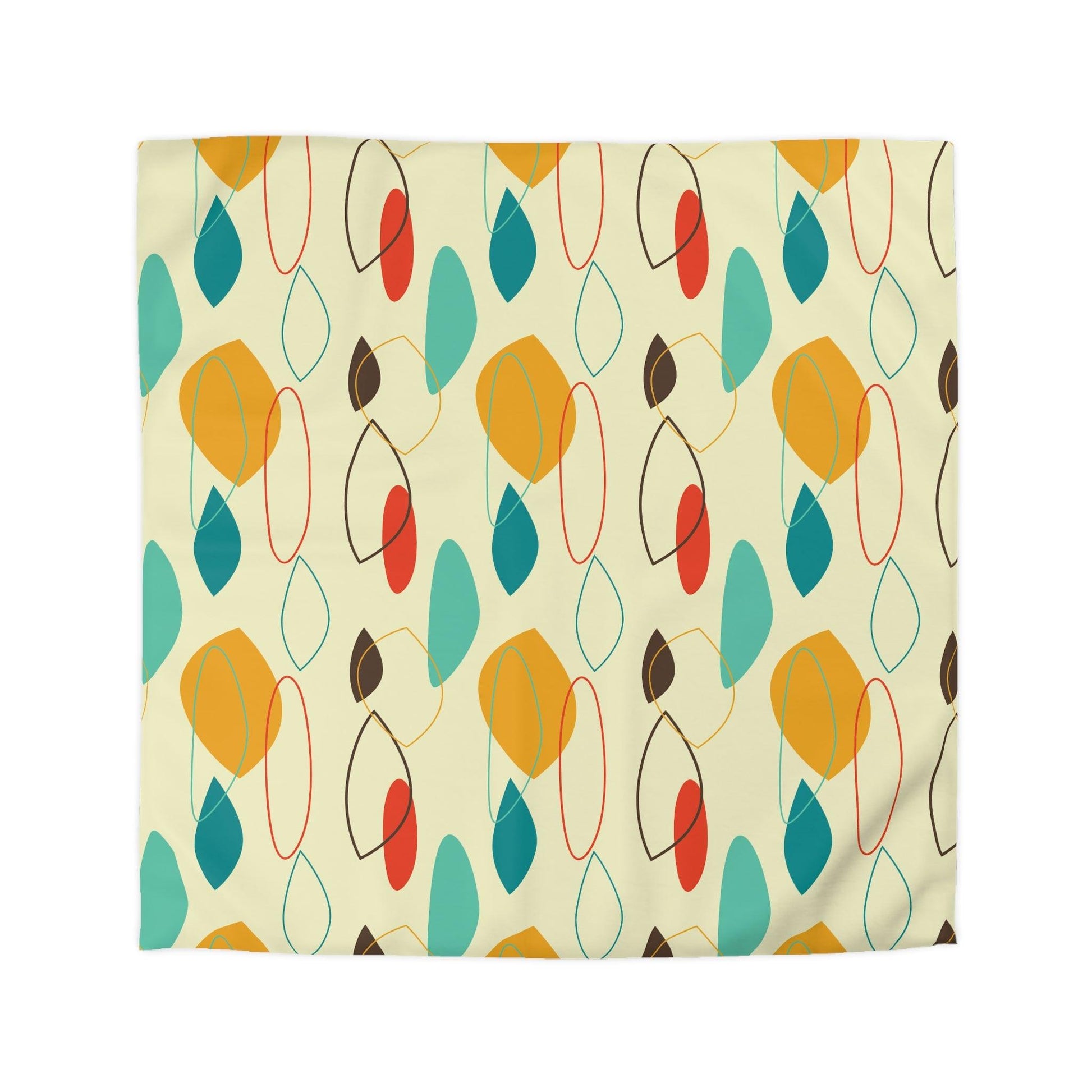 Retro 50s Abstract Mid Century Modern Multicolor Duvet Cover | lovevisionkarma.com