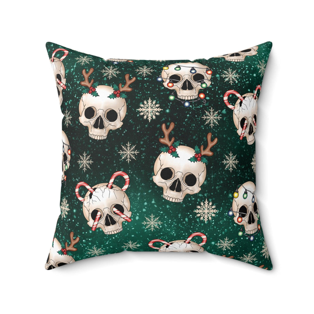 Goth Christmas, Kitsch Creepmas Scary Creepy Holiday Throw Pillow 