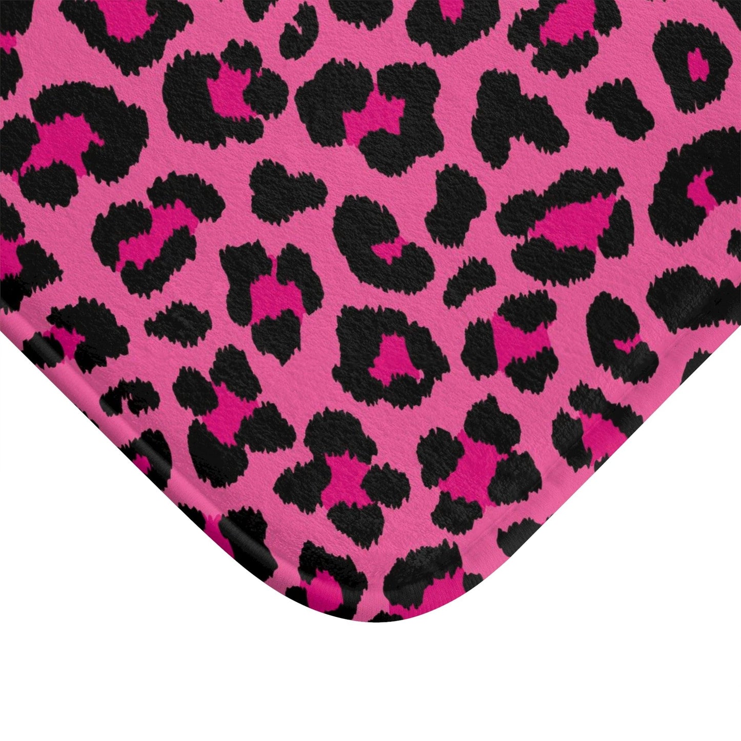 Pink Leopard Animal Print Cheetah Spots Bath Mat | lovevisionkarma.com