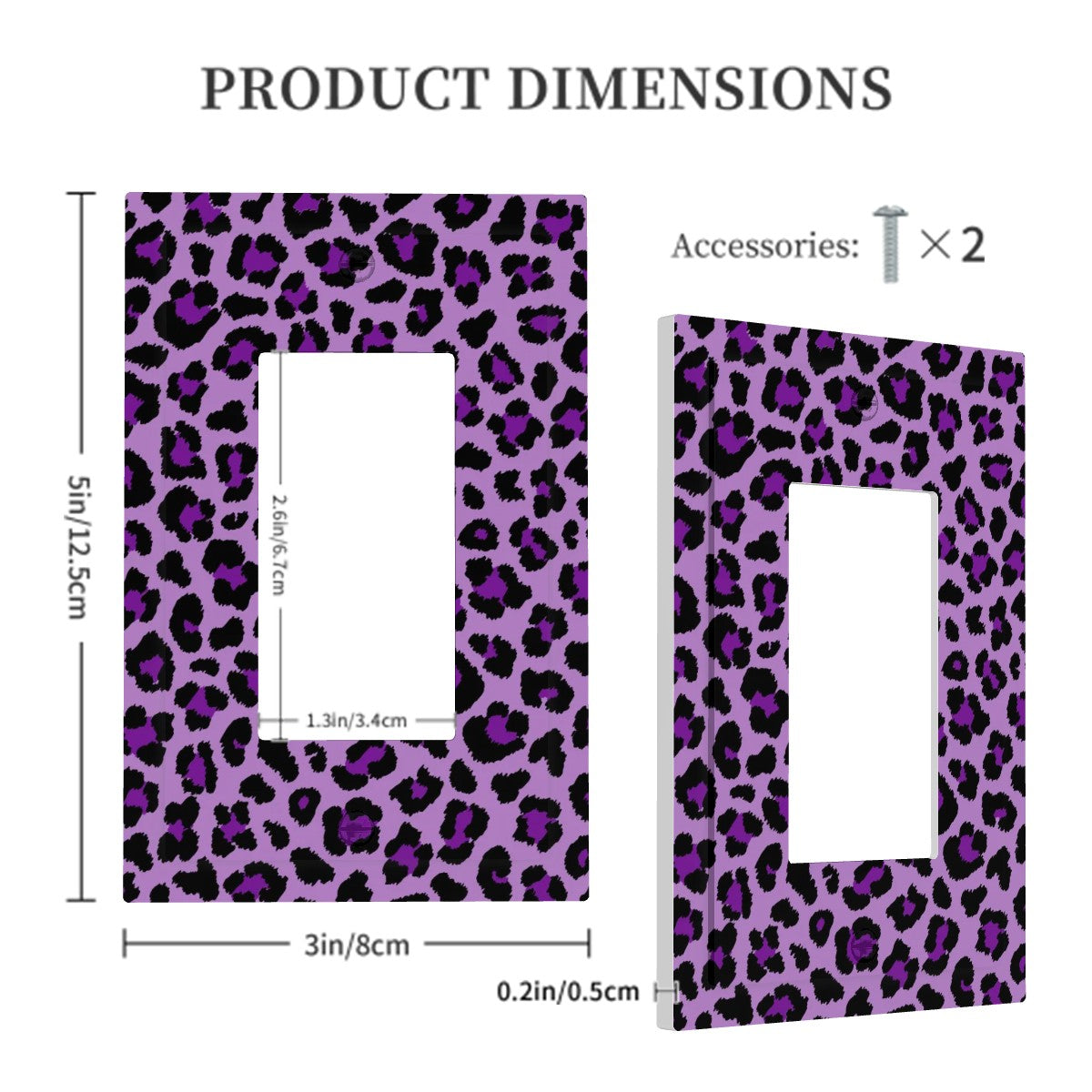Purple Leopard Spots Cheetah Animal Print MCM Rocker Light Switch Cover (1 Gang Wall Plate)