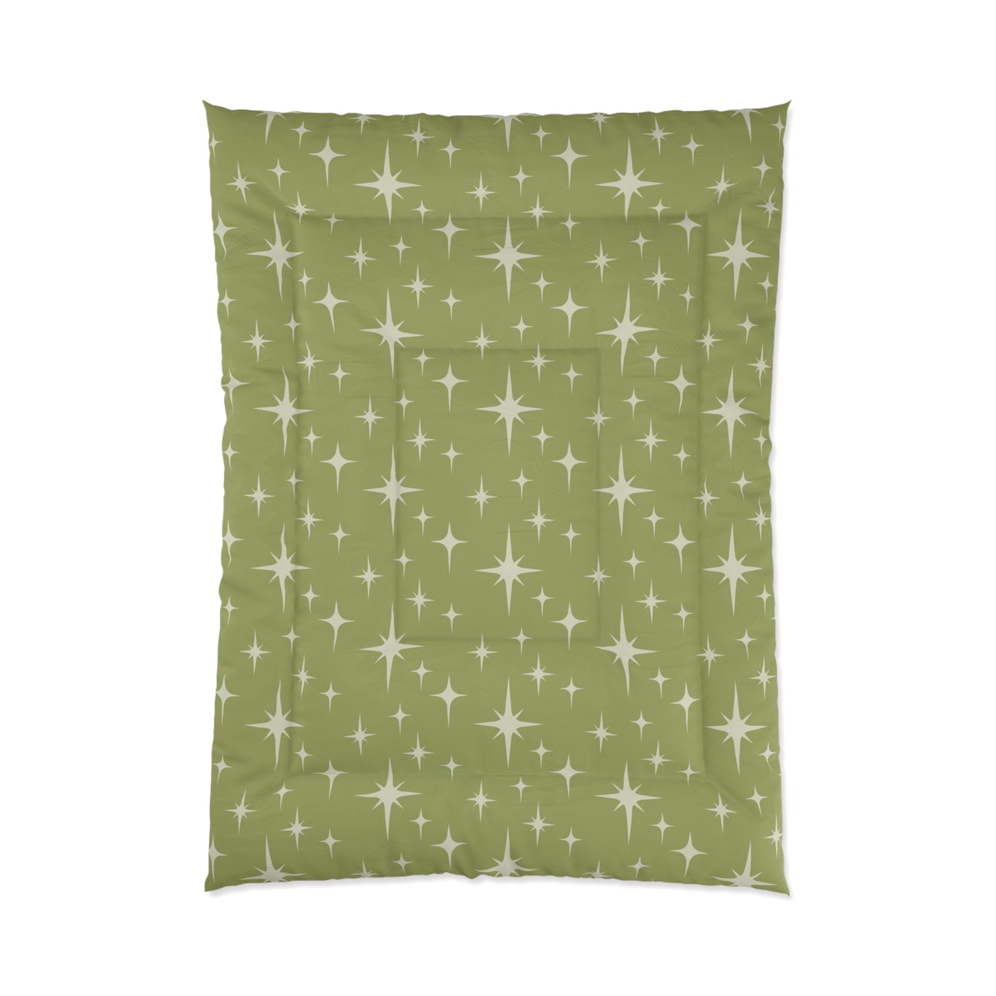 Retro 50s Atomic Starburst Mid Century Modern Chartreuse Green Comforter