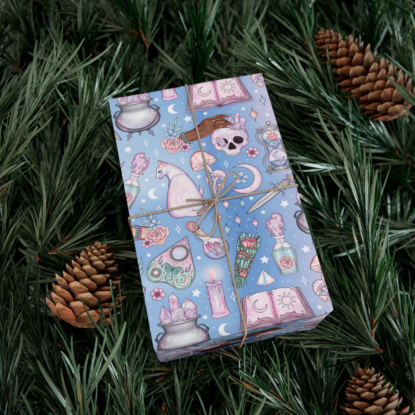 Kawaii Pastel Goth, Witchy Whimsigoth Blue Eco-Friendly Gift Wrap