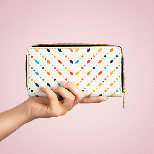 Retro Mid Century Mod Minimalist Multicolor Zipper Wallet | lovevisionkarma.com