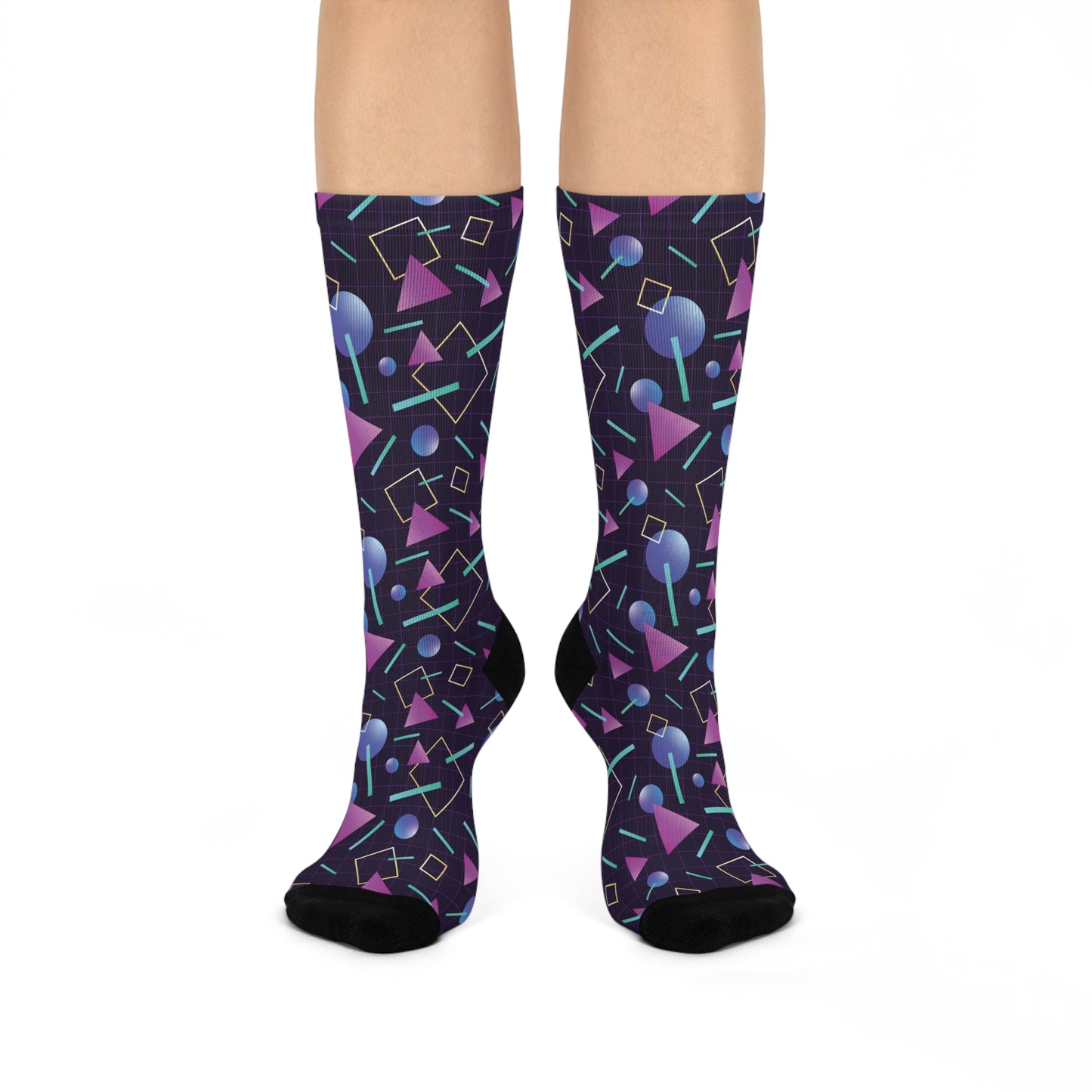 Retro 80s 90s Vaporwave Aesthetic Cushioned Crew Unisex Socks