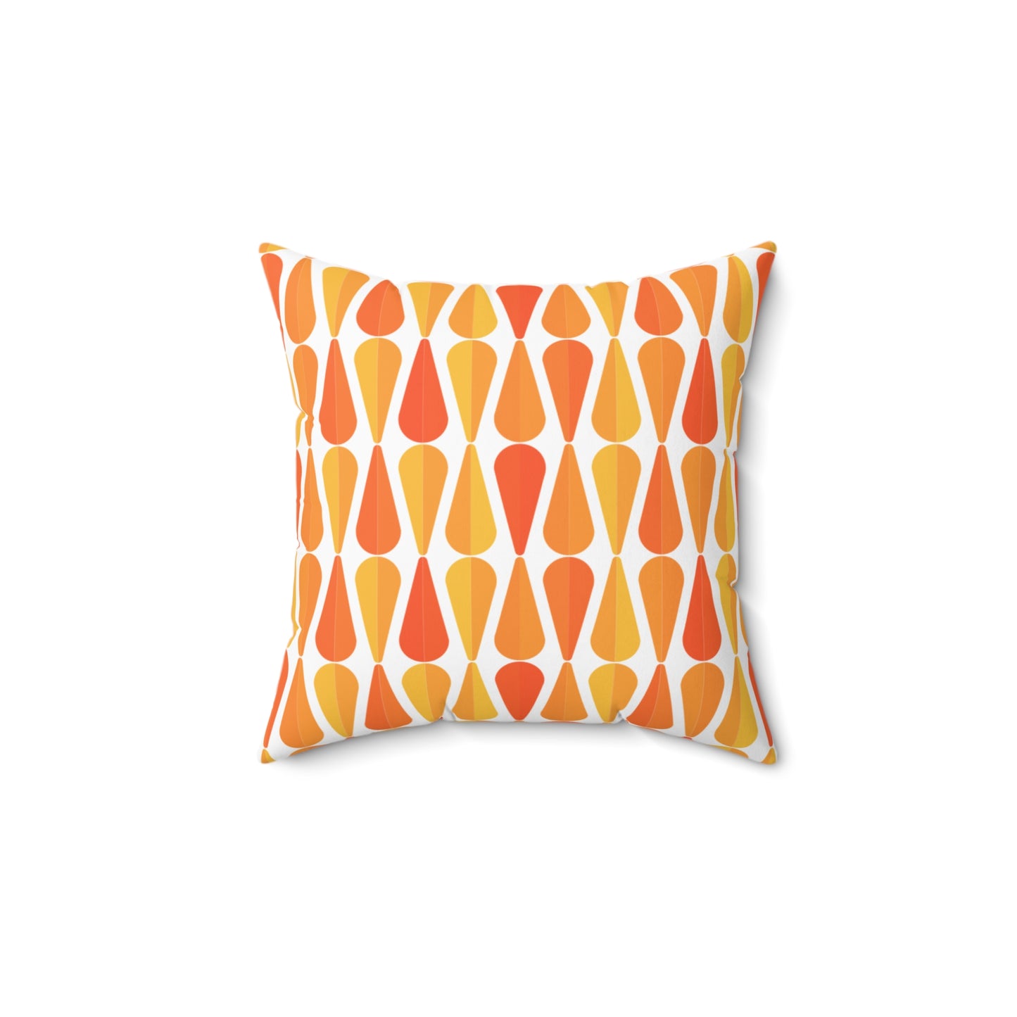 Retro 60s 70s Mid Century Modern Geometric Orange and Yellow Throw Pillow