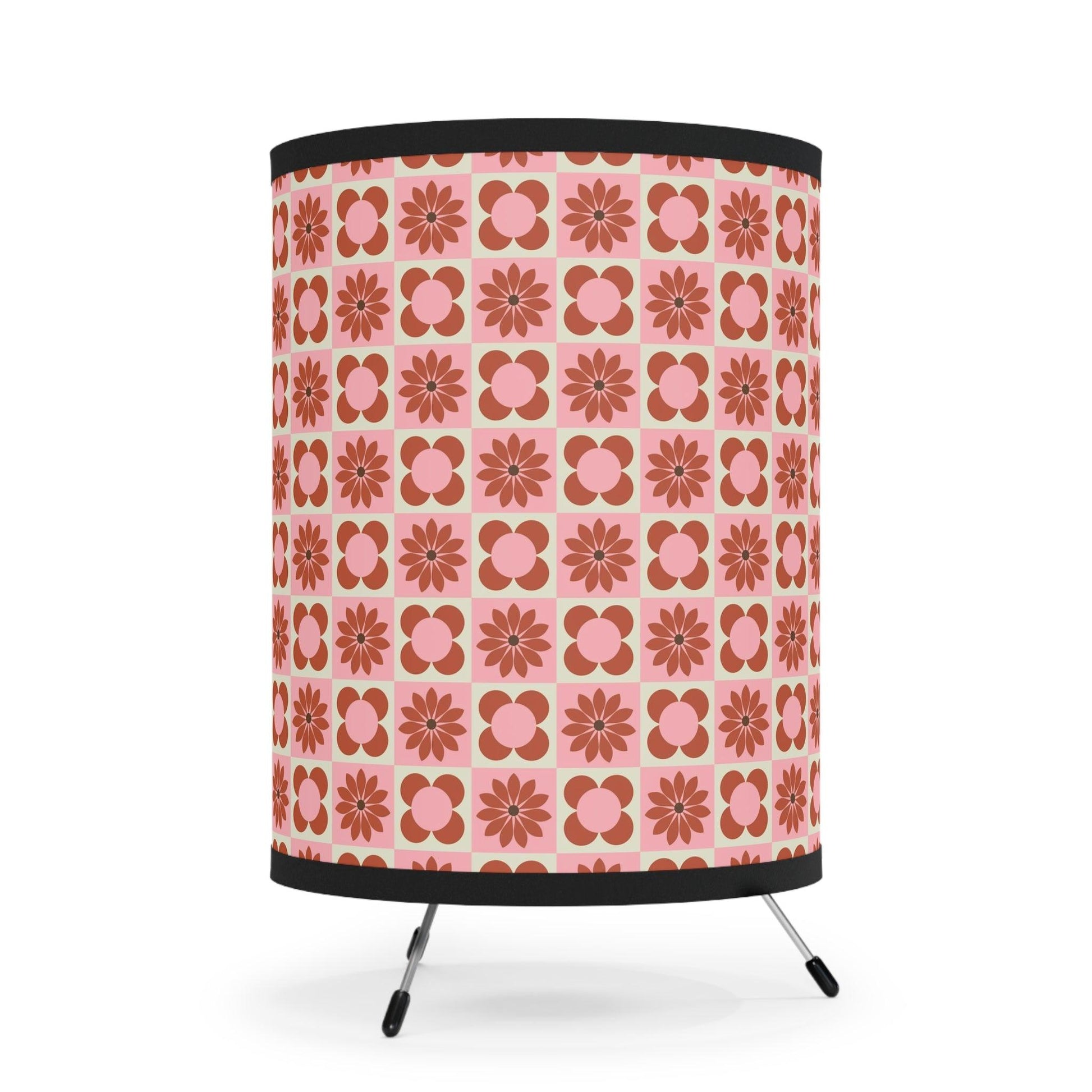 Retro 50s 60s Mid Century Mod Pink & Red Tabletop Accent Lamp | lovevisionkarma.com