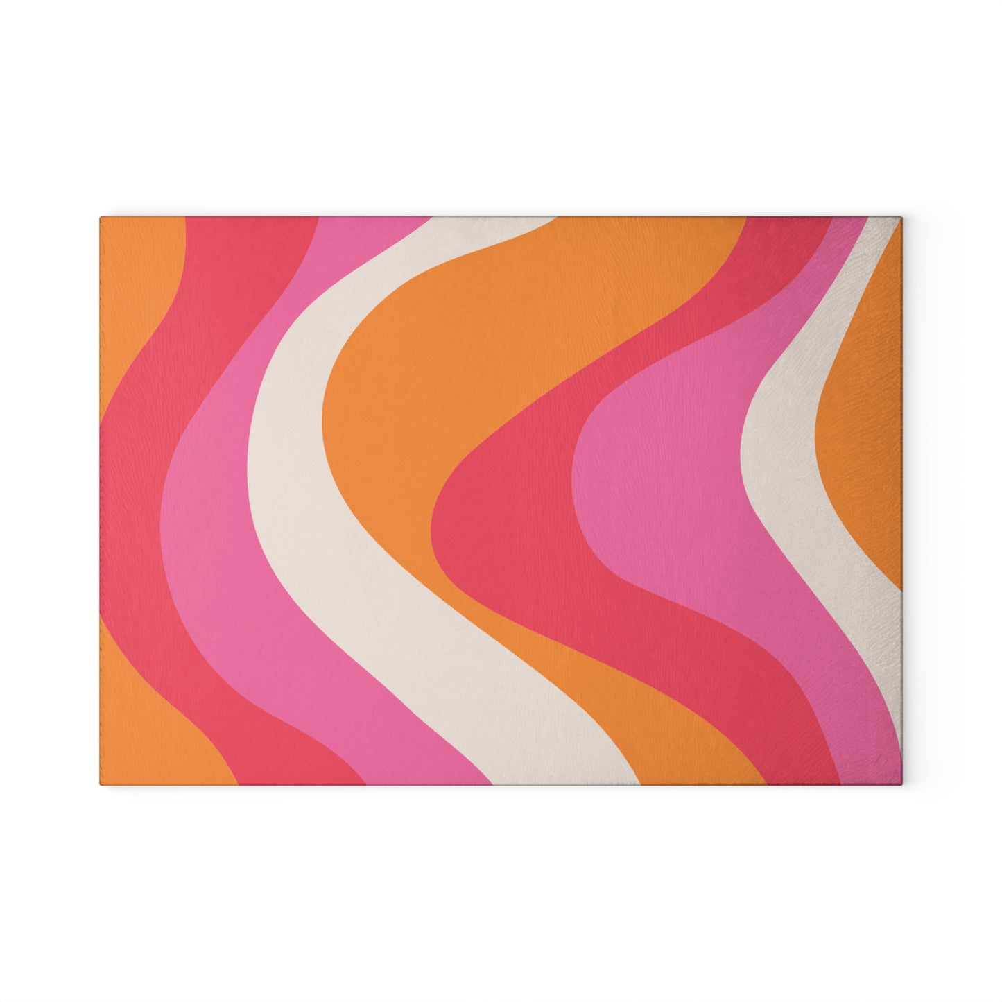 Retro 60s Groovy Hippie Swirl MCM Pink & Orange Glass Cutting Board