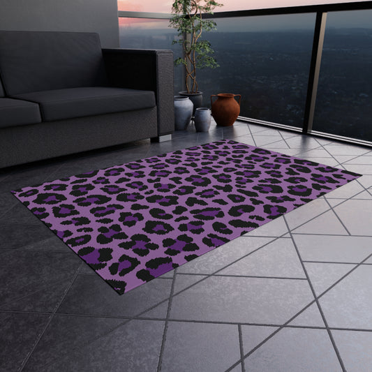 Purple Leopard Cheetah Animal Print Indoor/Outdoor Accent Rug