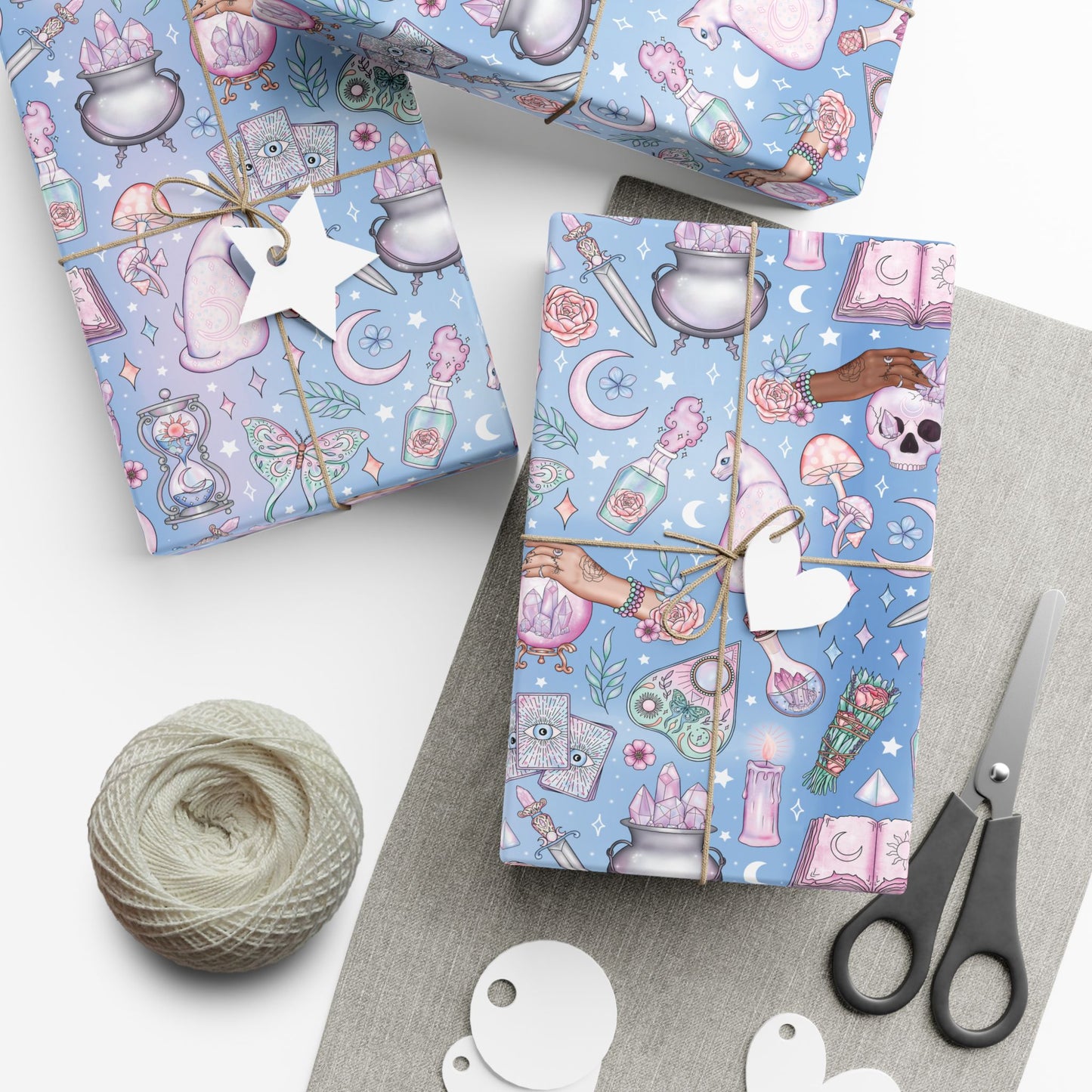 Kawaii Pastel Goth, Witchy Whimsigoth Blue Eco-Friendly Gift Wrap
