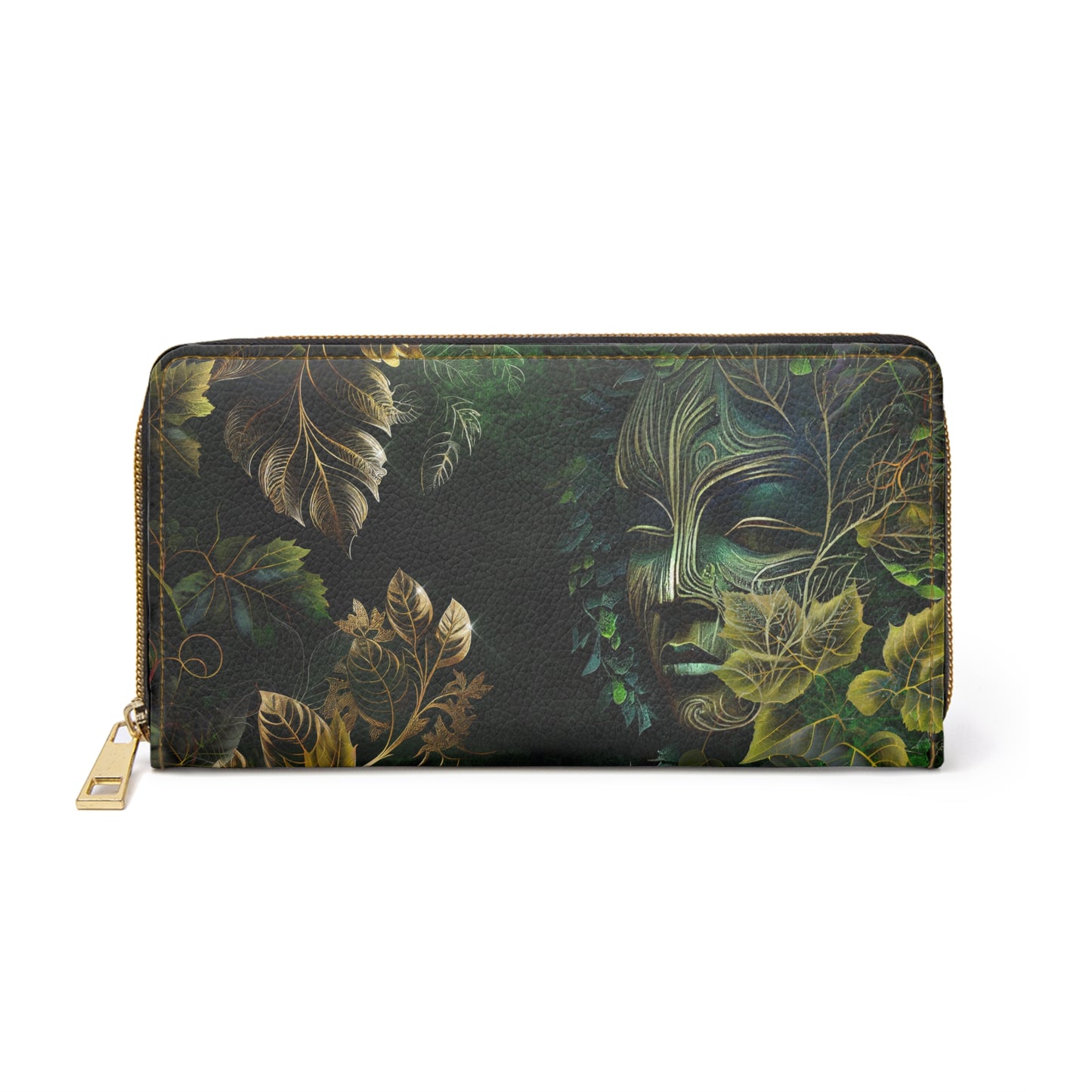 Magical Wood Nymph, Ethereal Forest Witch, Green Goddess Zipper Wallet