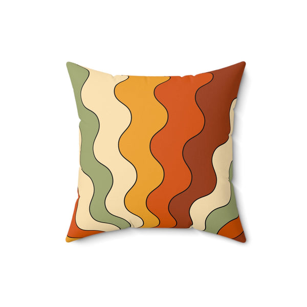 Groovy 60s 70s Mod Retro Rainbow, Orange, Yellow, Green MCM Throw Pillow
