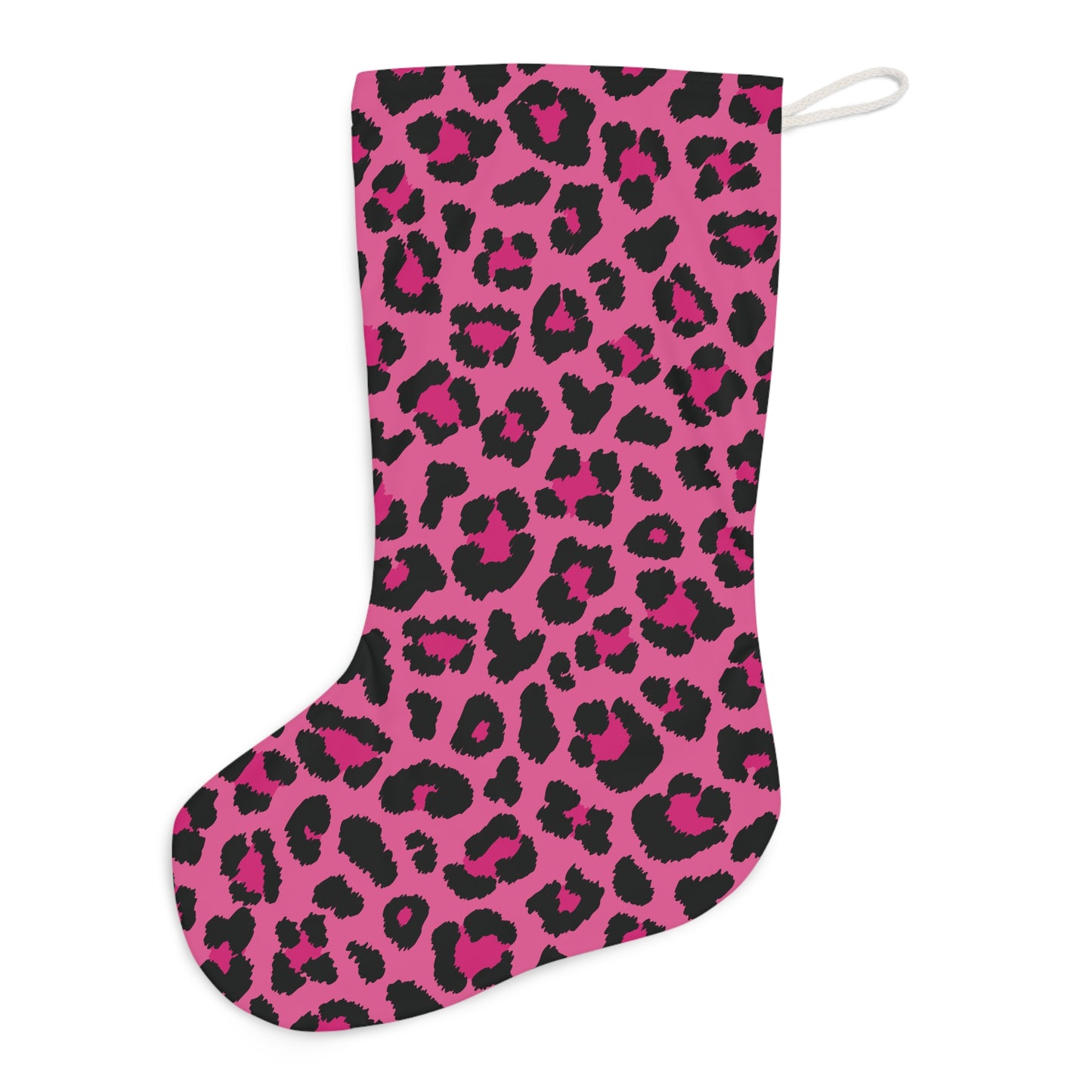 Pink Leopard Cheetah Spots Animal Print Christmas Stocking