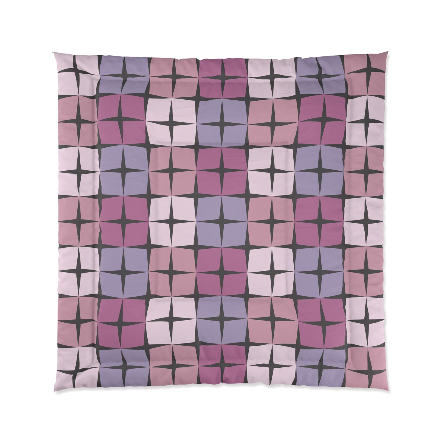 Palm Springs Twilight Retro 50s Atomic Star Mid Century Mod Purple Tones Comforter