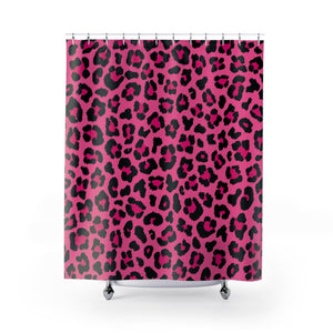 Pink Leopard Cheetah Animal Print Shower Curtain