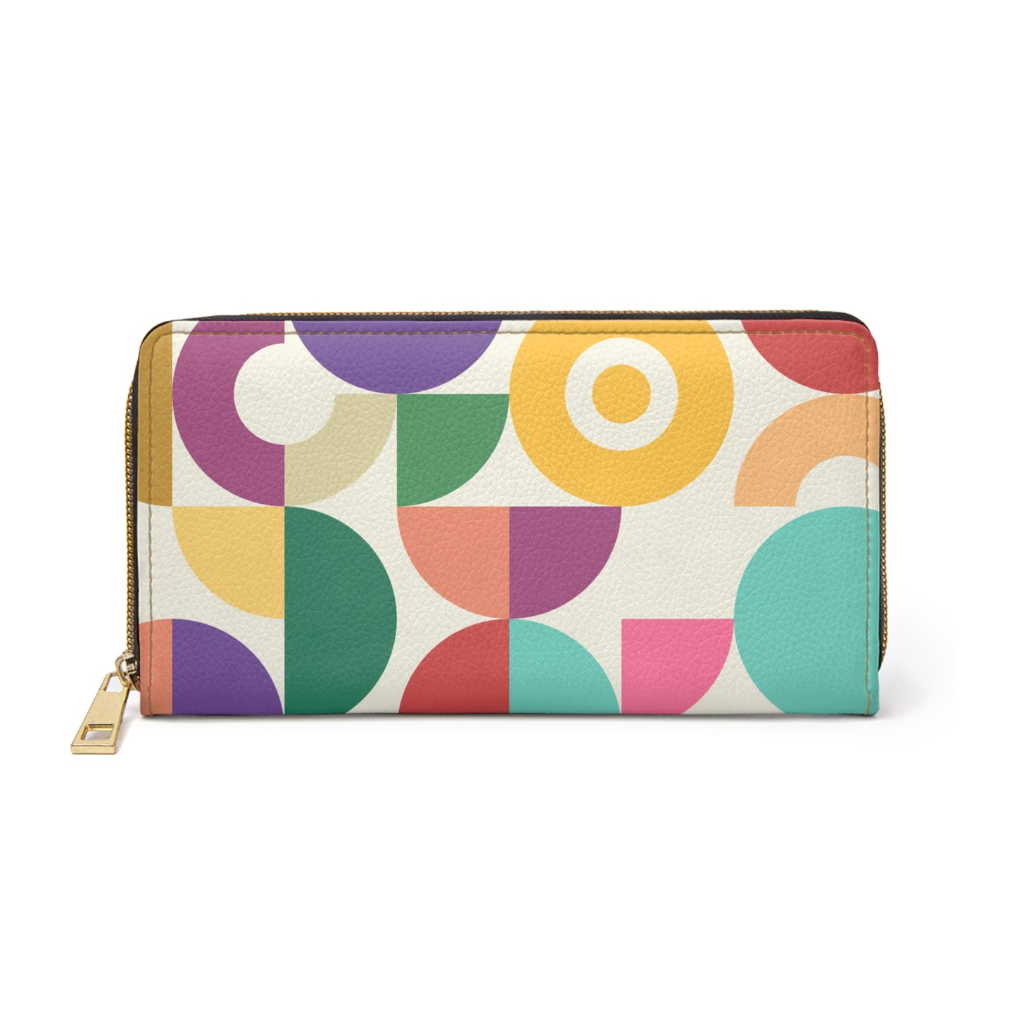 Retro Bauhaus Inspired Abstract MCM Colorful Zipper Wallet