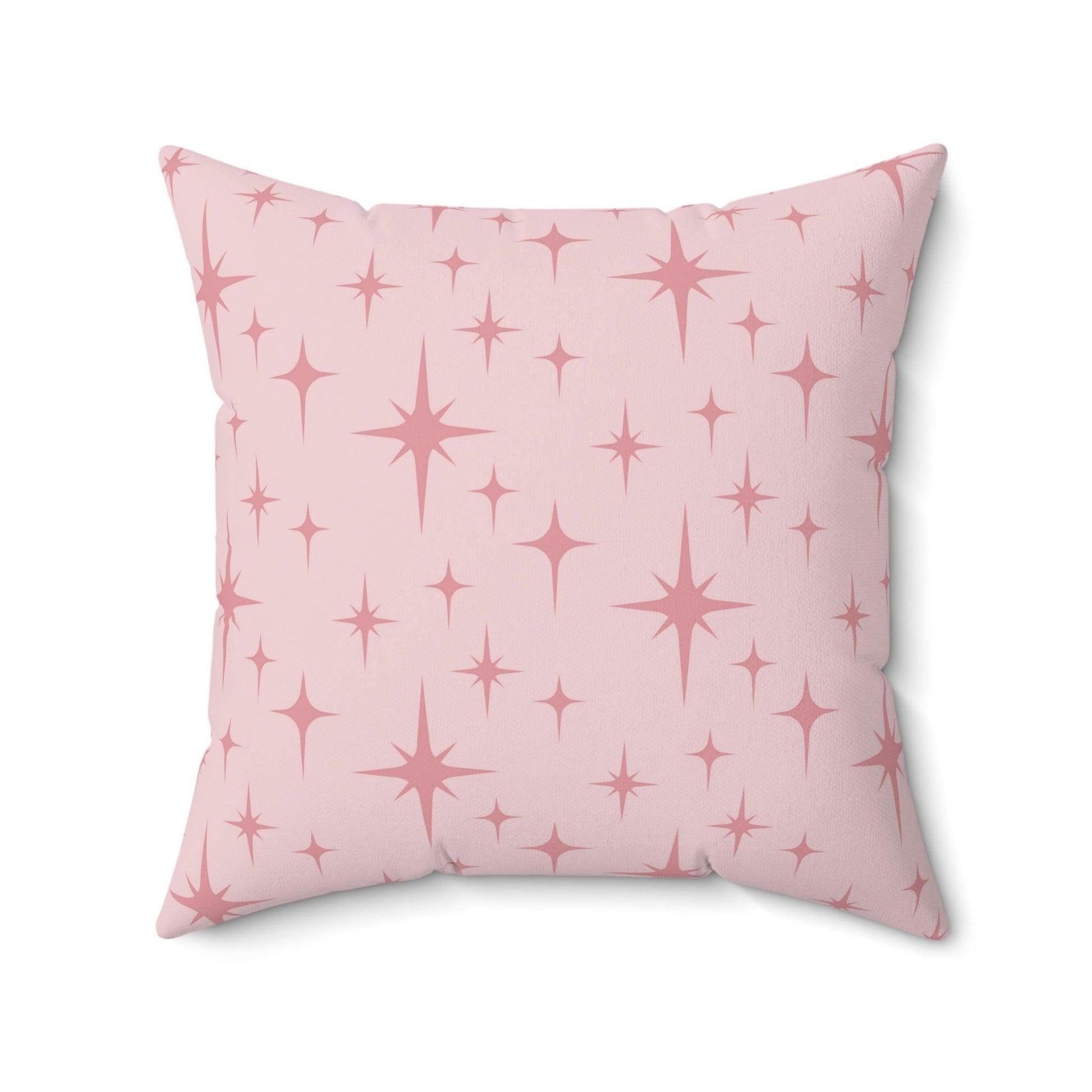 Retro 50s Pink Atomic Starburst Mid Century Modern Throw Pillow | lovevisionkarma.com