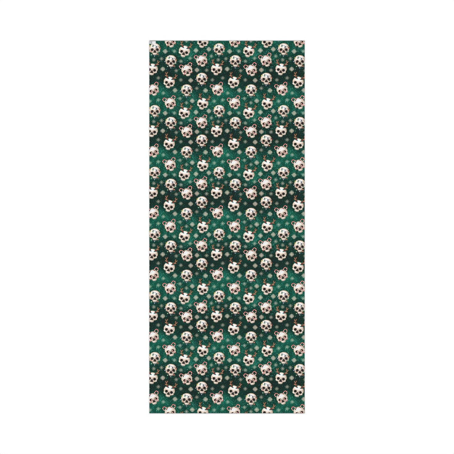 Goth Christmas Skulls Festive Green Creepmas Eco-Friendly Gift Wrap
