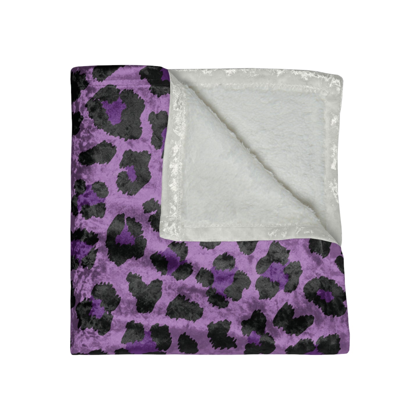 Purple Leopard Cheetah Spots Animal Print Crushed Velvet Blanket