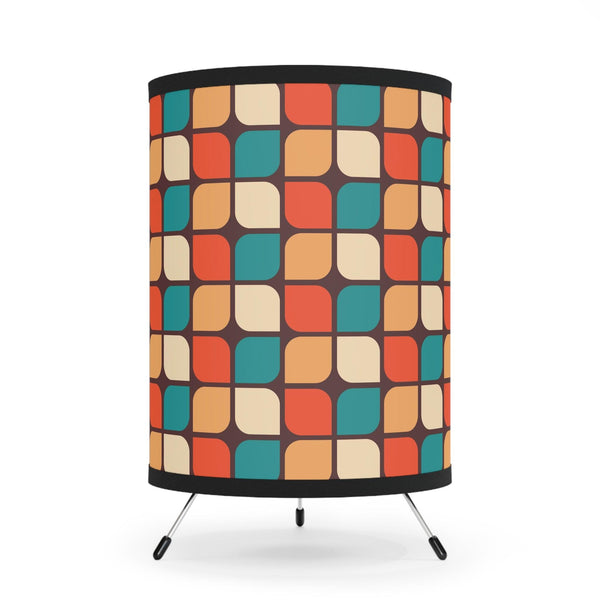 Retro Mid Century Geometric Multicolor Tabletop Tripod Lamp | lovevisionkarma.com