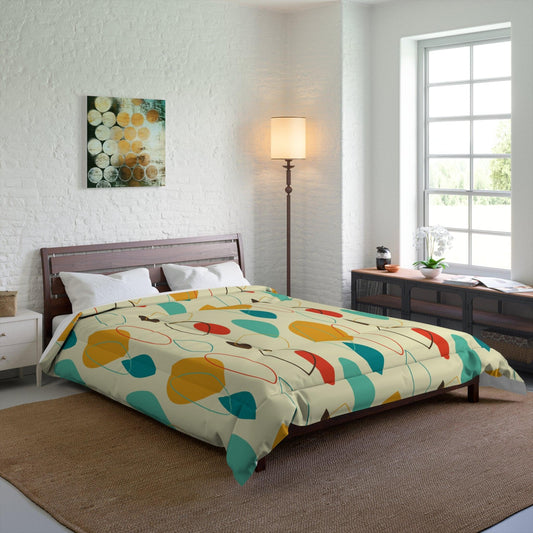 Retro Mid Century Modern Abstract Multicolor Comforter | lovevisionkarma.com