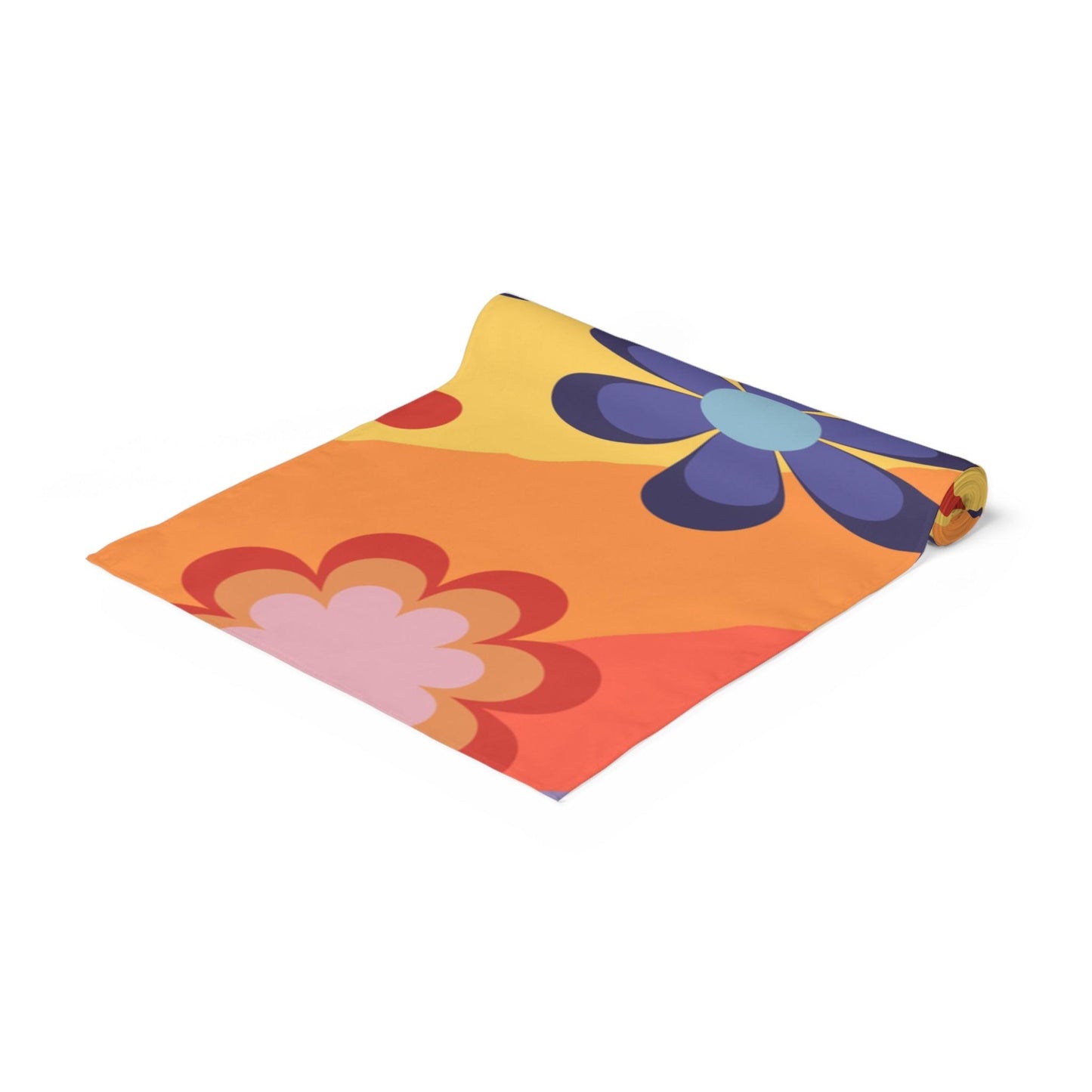 Groovy Hippie Flowers Retro MCM Colorful Table Runner | lovevisionkarma.com