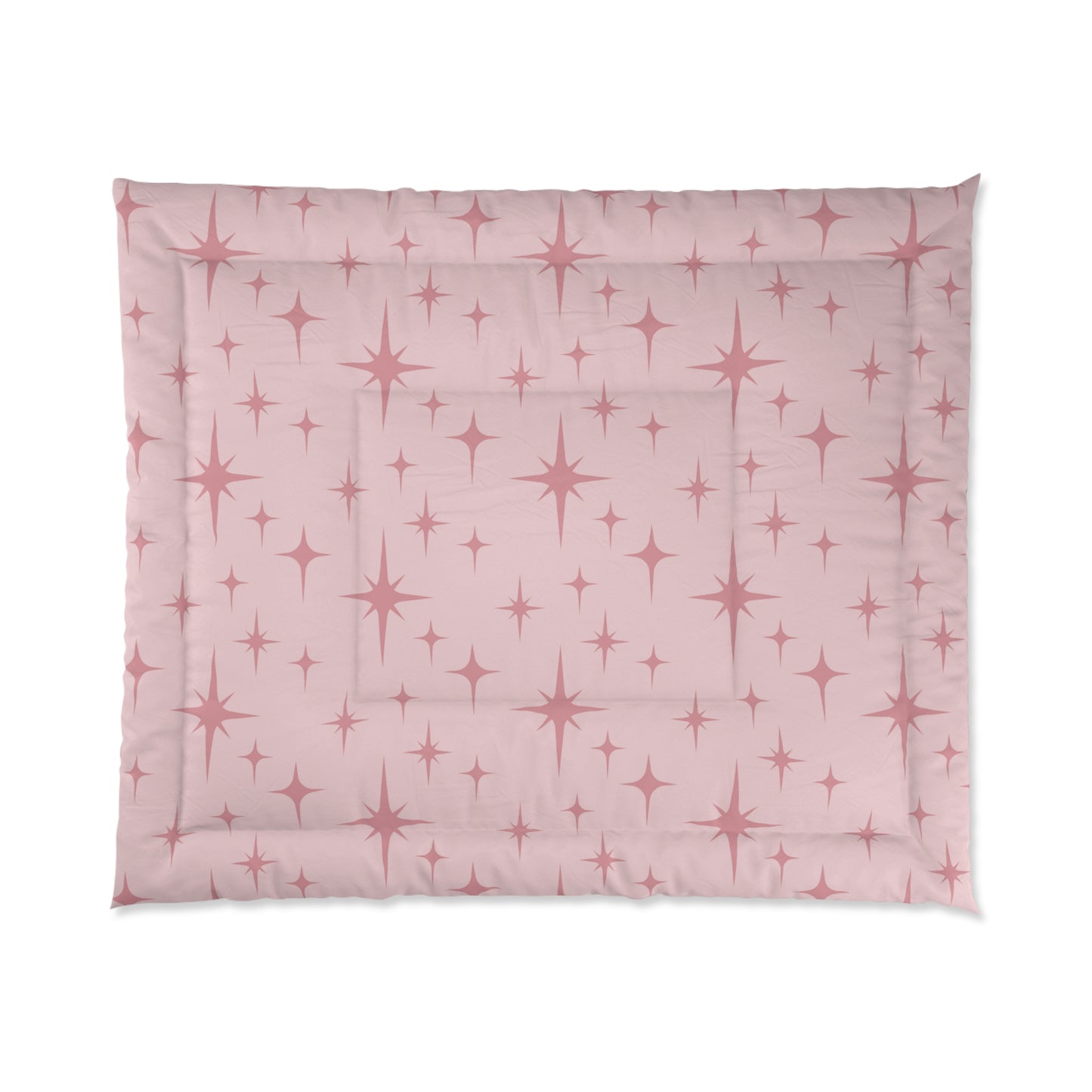 Retro 50s Atomic Starburst Mid Century Modern Vintage Pink Comforter