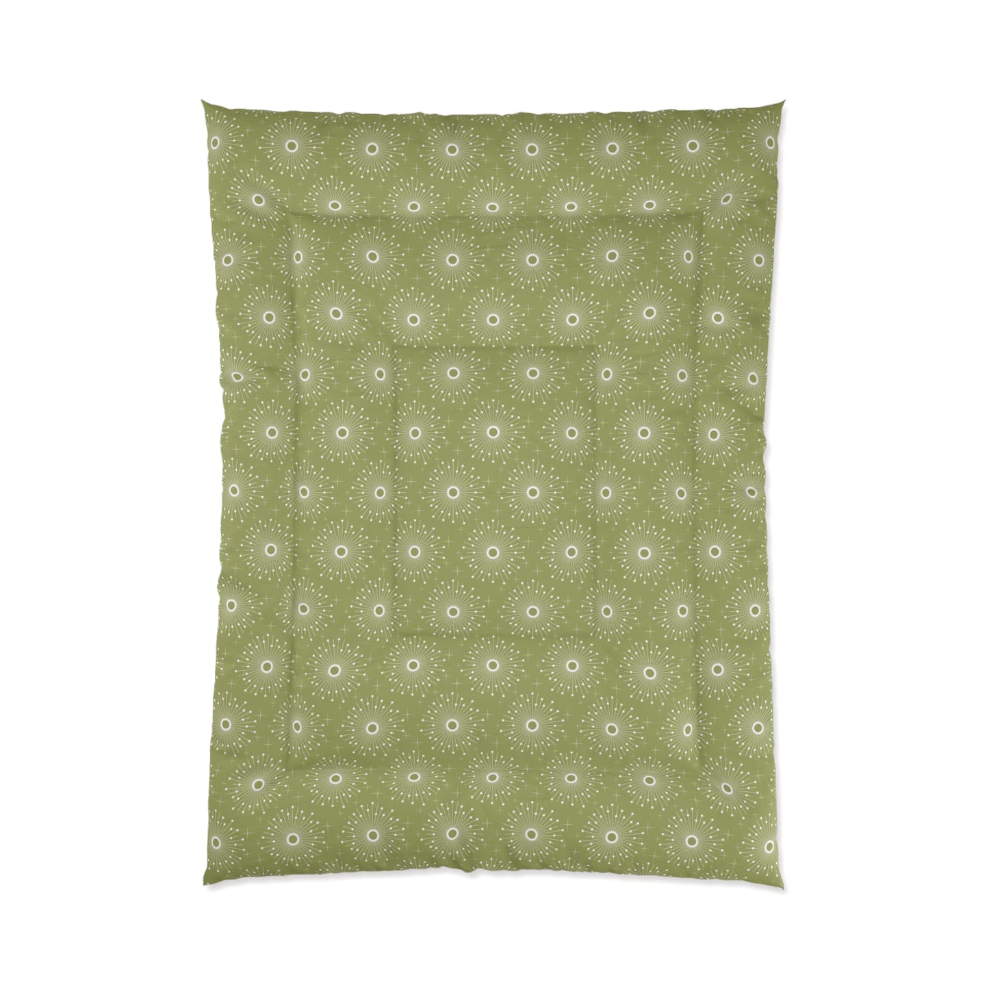 Retro 50's Atomic Bursts Mid Century Modern Green Comforter